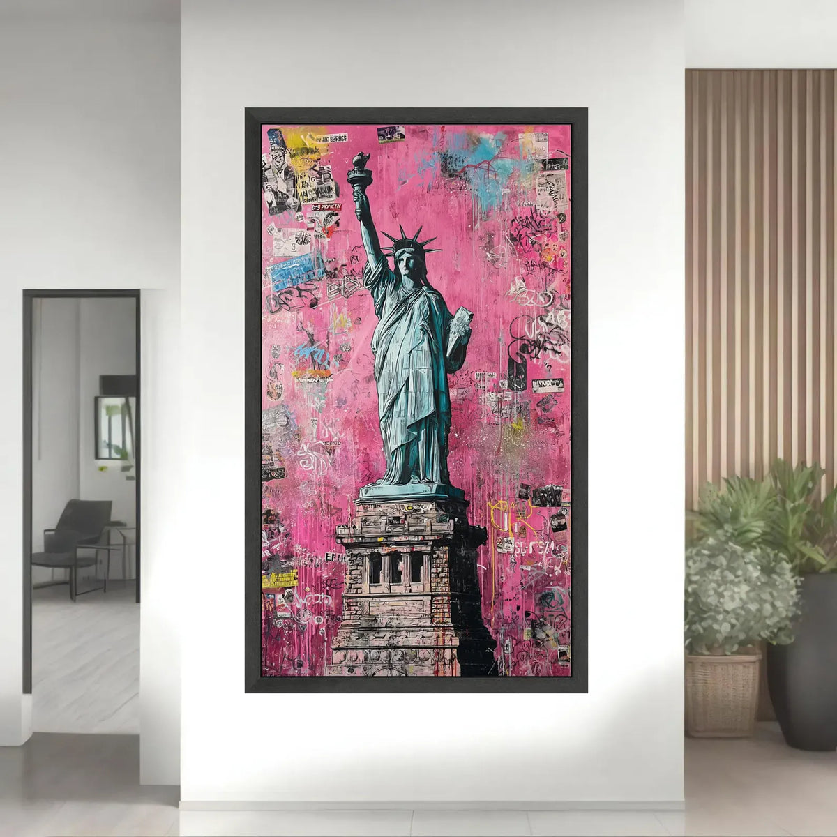 Liberty in Pink – New York Graffiti Oil Painting#yy721164