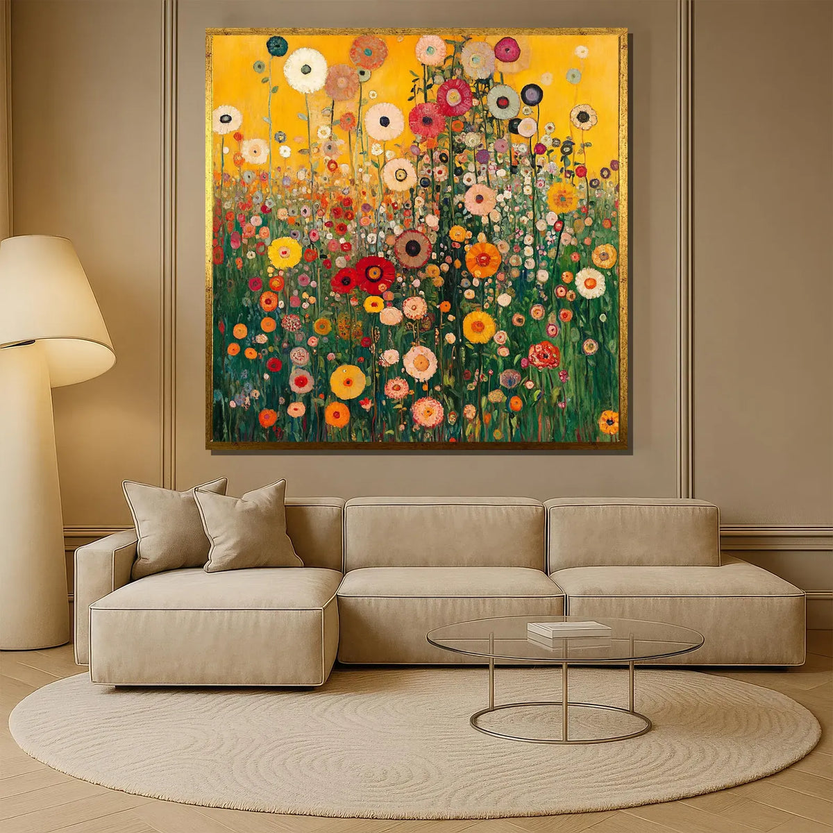 texture Colorful Flower Garden Wall Art – Botanical Canvas Painting#yy721166