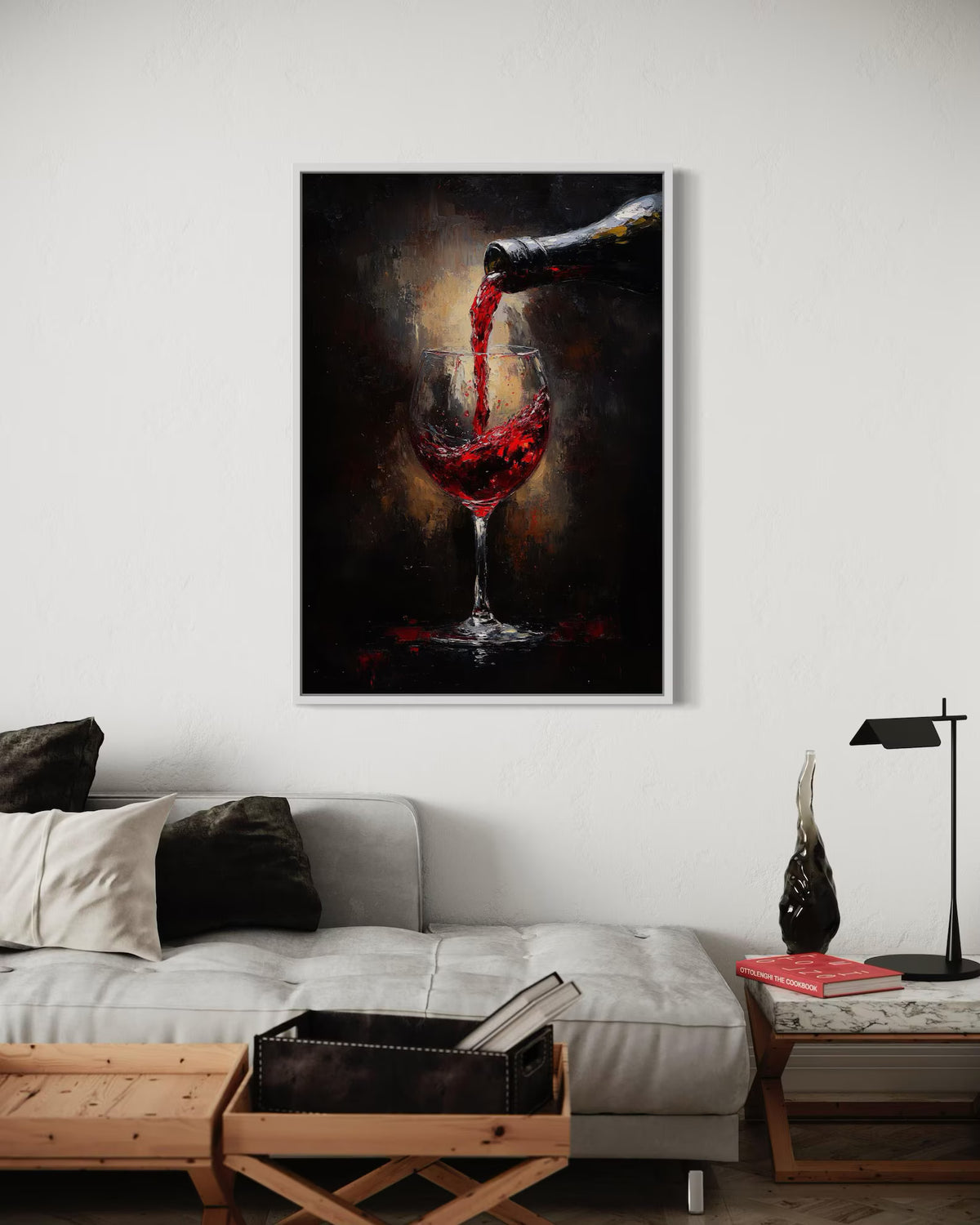 Wine Wall Art – Red Wine Glass Vintage Canvas Painting#yy7282