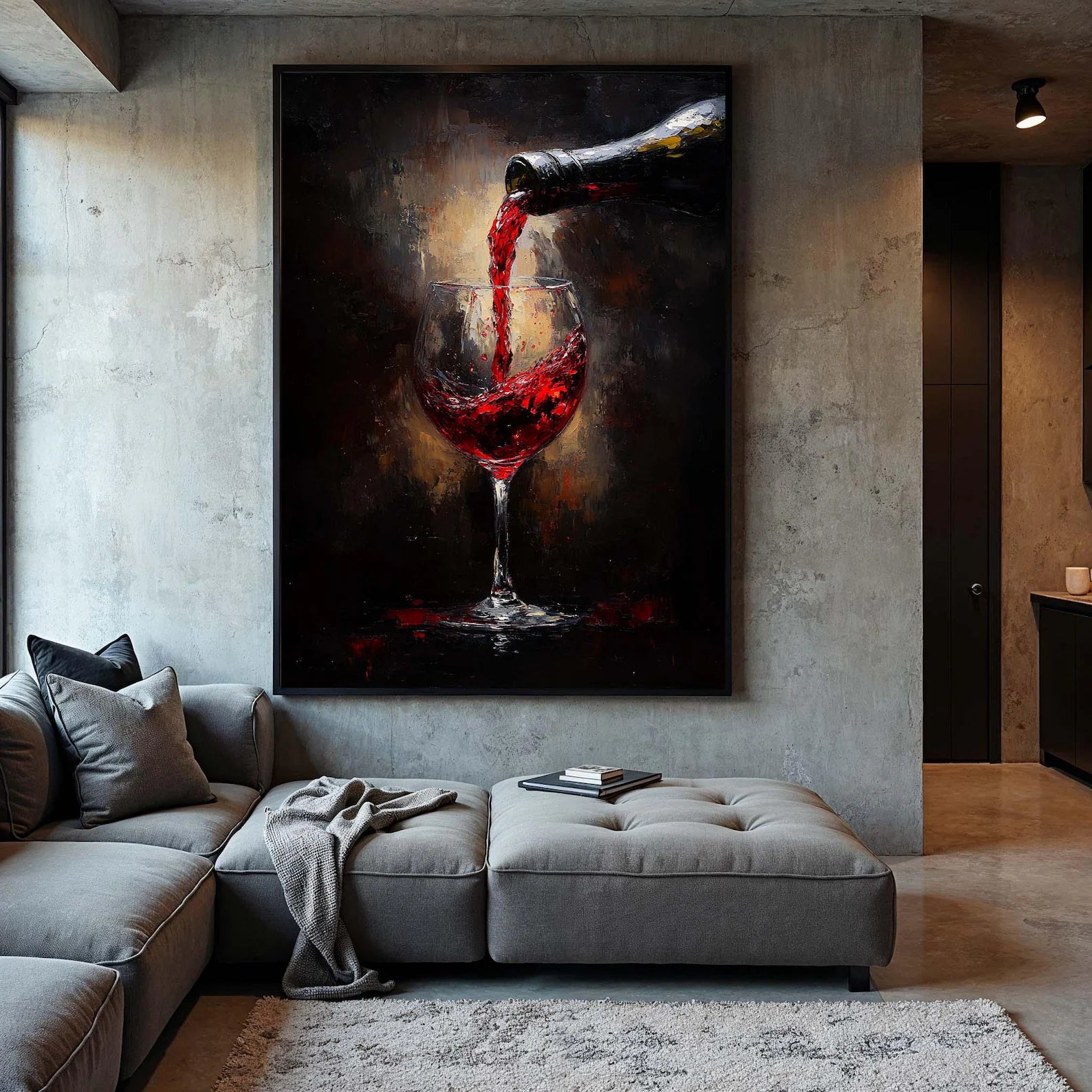 Wine Wall Art – Red Wine Glass Vintage Canvas Painting#yy7282