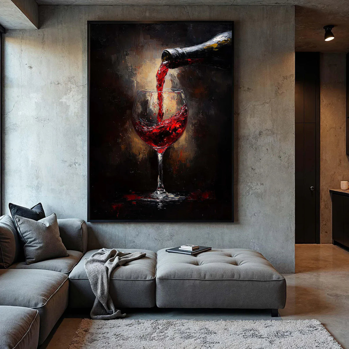 Wine Wall Art – Red Wine Glass Vintage Canvas Painting#yy7282