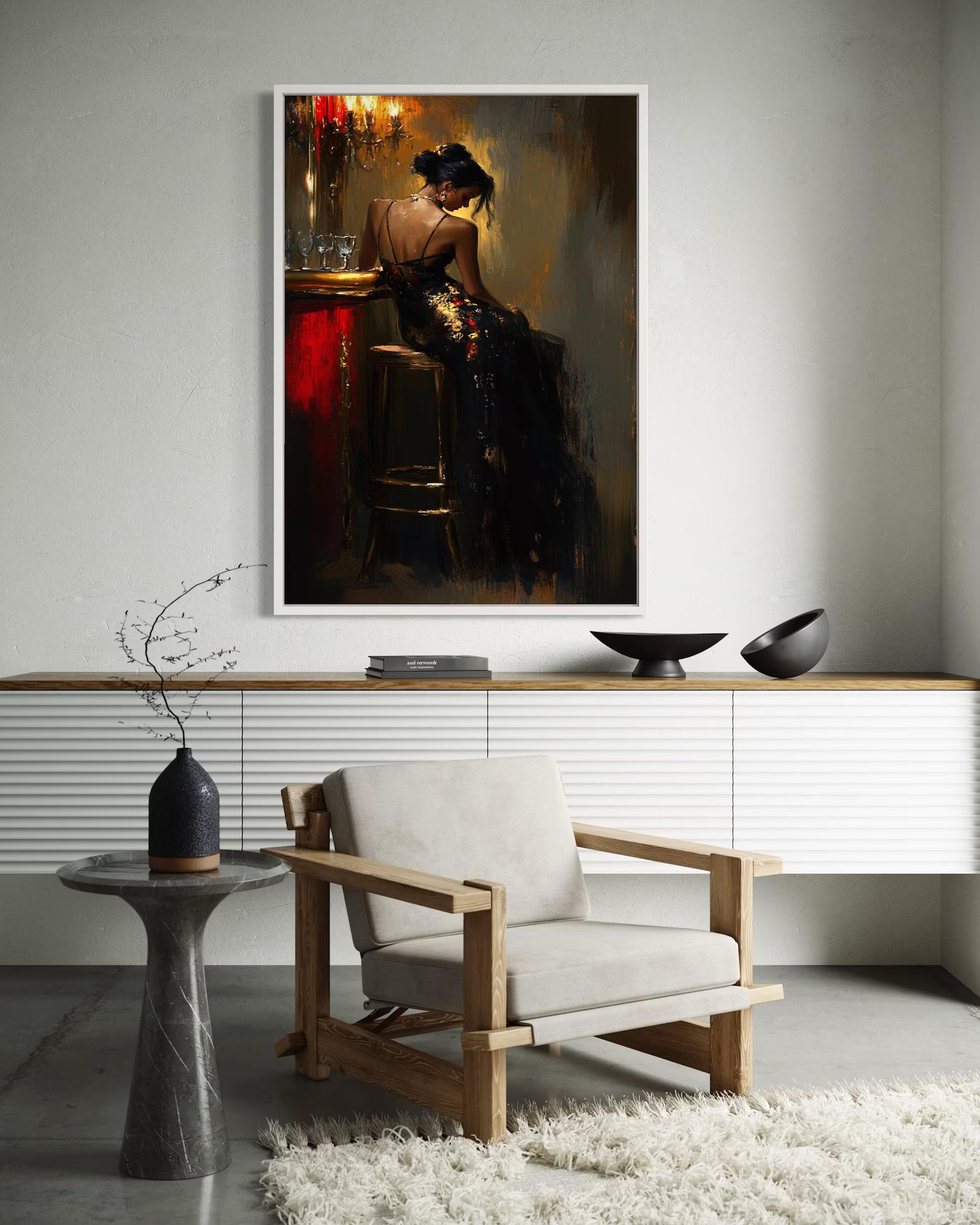 Elegant Woman Wall Art – Vintage Figurative Canvas Painting#yy7283