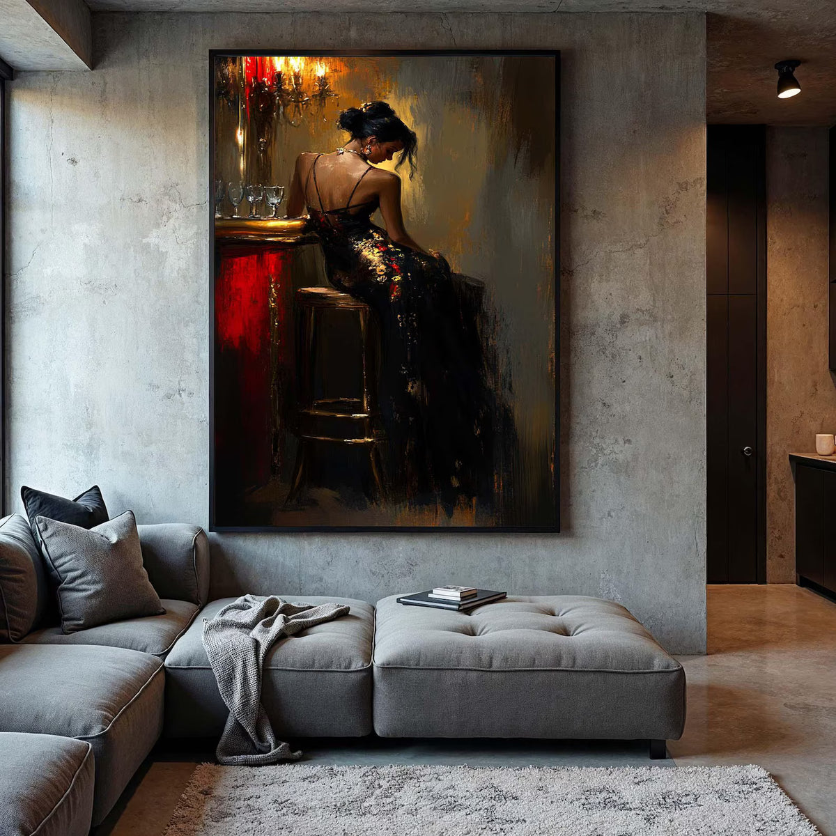 Elegant Woman Wall Art – Vintage Figurative Canvas Painting#yy7283
