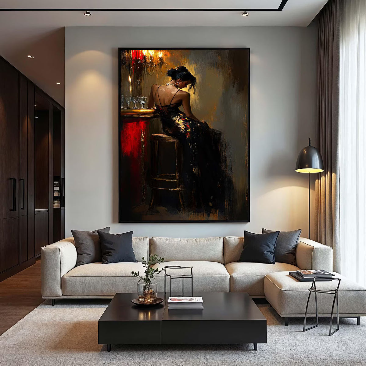 Elegant Woman Wall Art – Vintage Figurative Canvas Painting#yy7283
