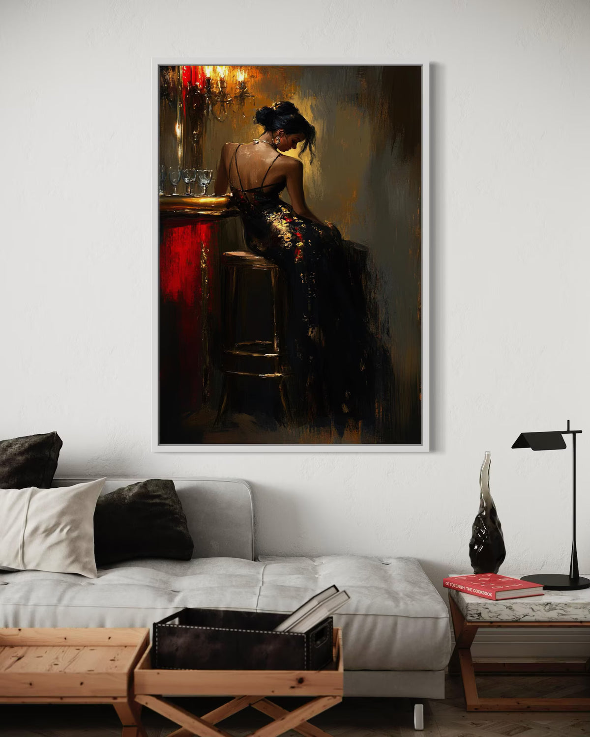 Elegant Woman Wall Art – Vintage Figurative Canvas Painting#yy7283