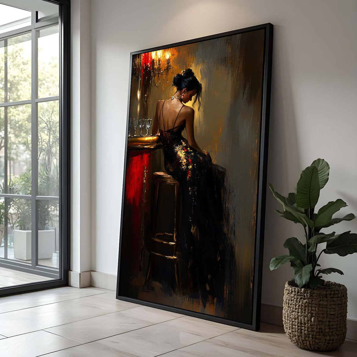 Elegant Woman Wall Art – Vintage Figurative Canvas Painting#yy7283