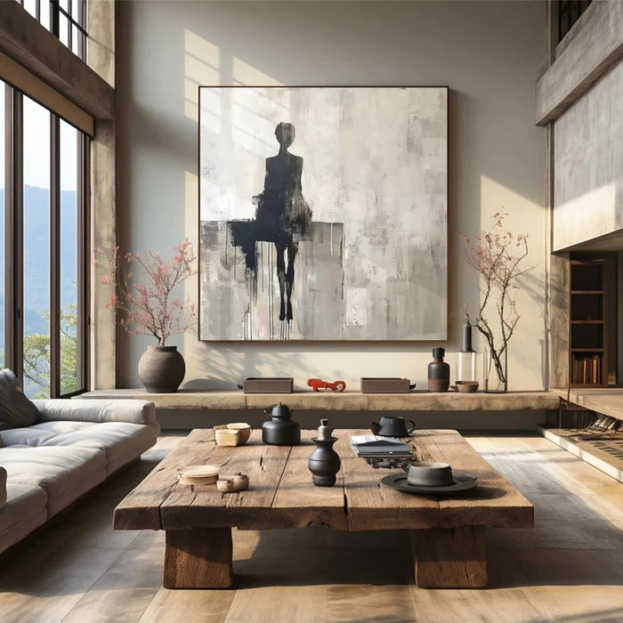 Minimalist Figure Wall Art – Modern Abstract Human Canvas Painting#yy7288