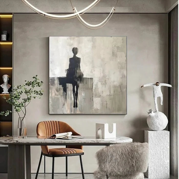 Minimalist Figure Wall Art – Modern Abstract Human Canvas Painting#yy7288
