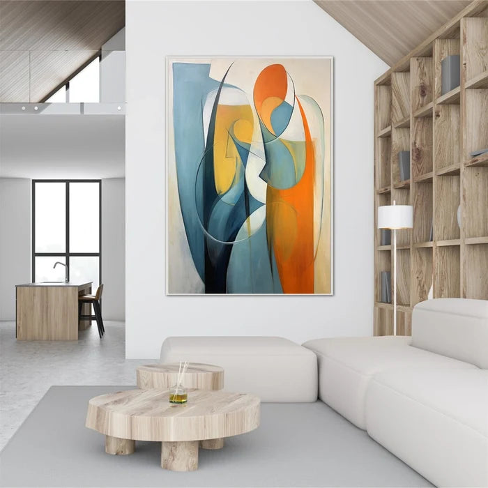 Modern Geometric Abstract Wall Art – Colorful Canvas Painting#yy7289