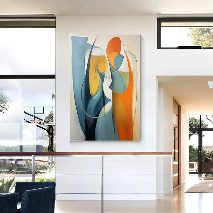 Modern Geometric Abstract Wall Art – Colorful Canvas Painting#yy7289