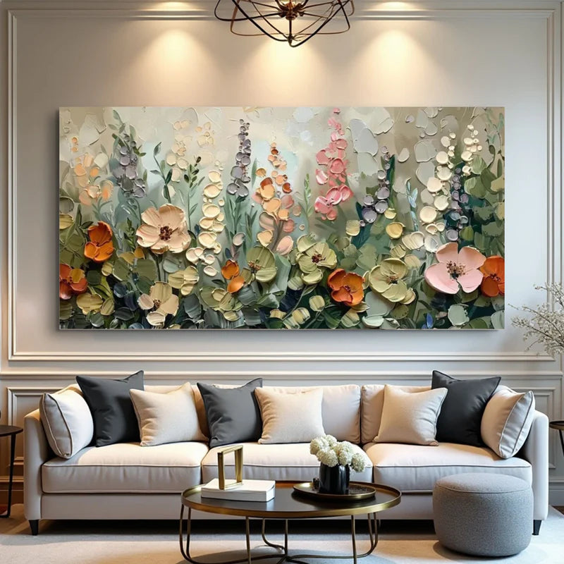 3D Floral Wall Art – Textured Flower Canvas Painting#yy7291