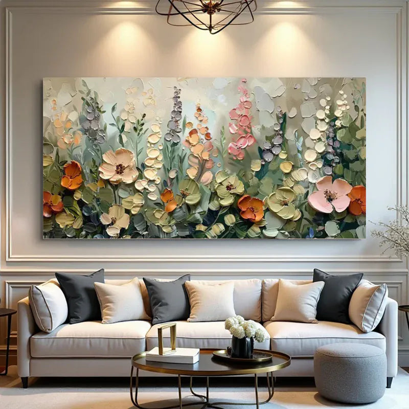 3D Floral Wall Art – Textured Flower Canvas Painting#yy7291