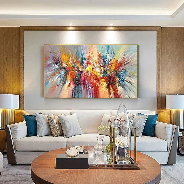 Explosive Color Burst-Abstract Color Energy Hand-Painted Texture Wall Art - artextured