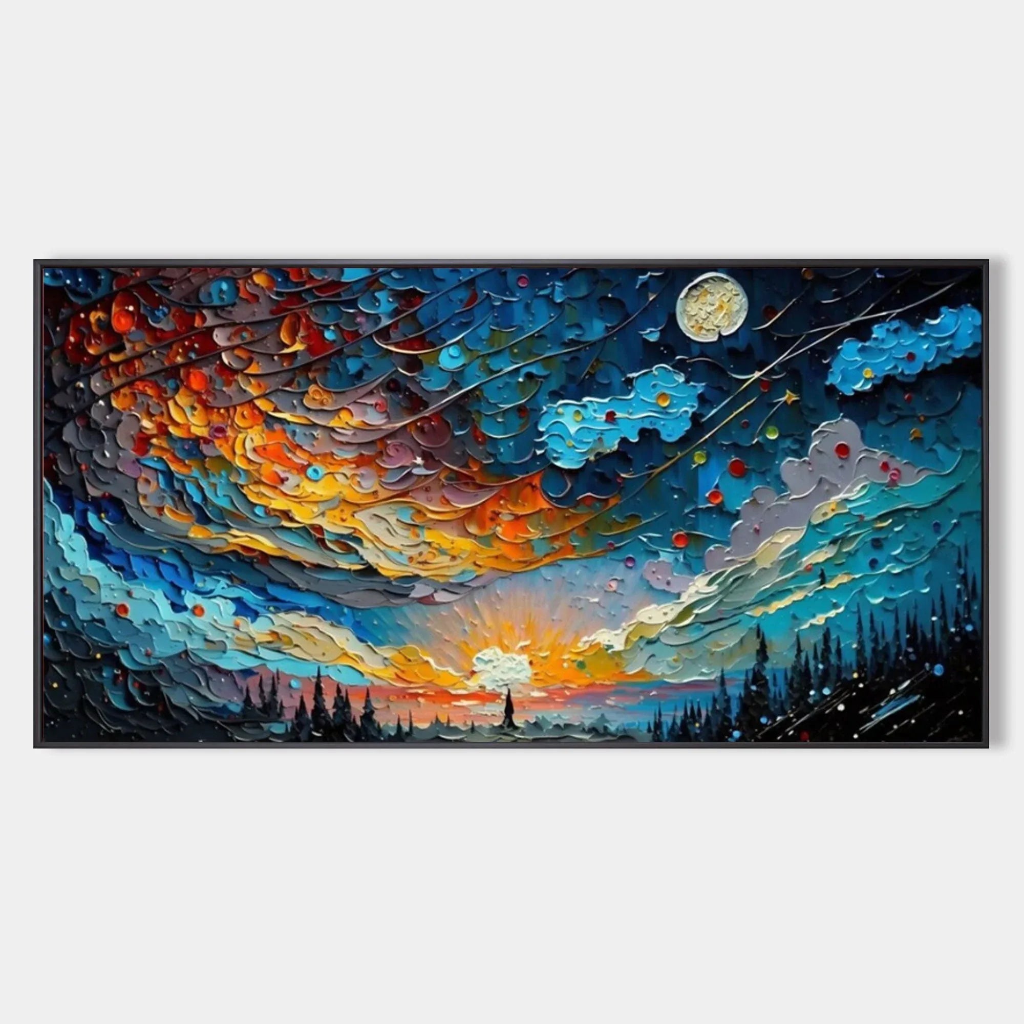 Cosmic Sunrise - Modern Interior Design Abstract Texture Starry Sky Wall Art - artextured