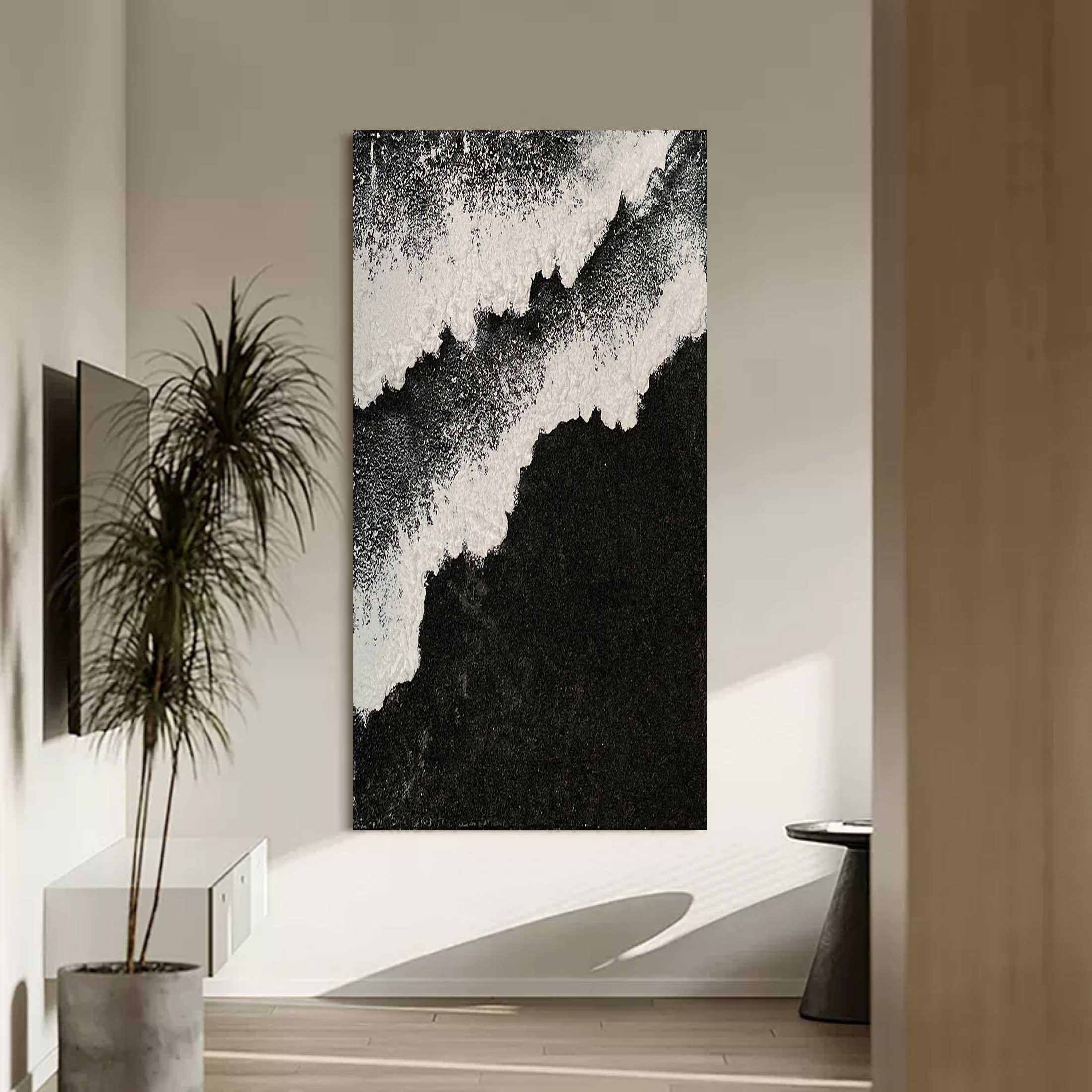 Ethereal Waves Vertical Art-Abstract Wall Art of Wave Texture in Modern Interior Design - artextured