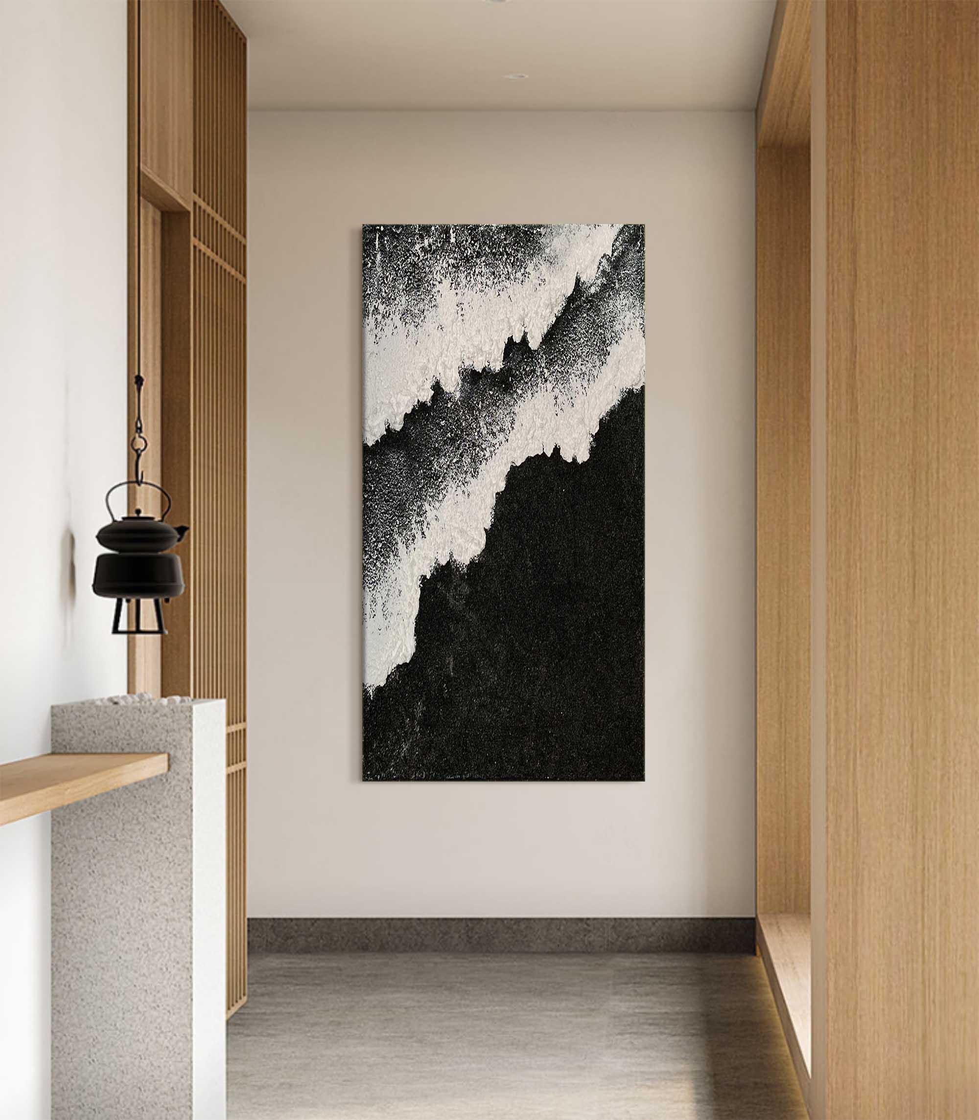 Ethereal Waves Vertical Art-Abstract Wall Art of Wave Texture in Modern Interior Design - artextured