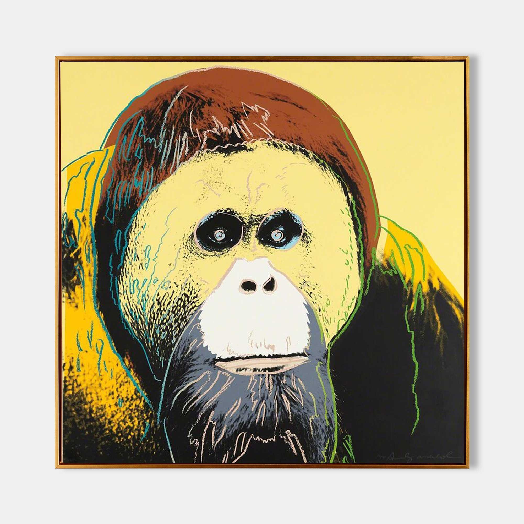 Expressive Orangutan-Pop Chimpanzee Abstract Wall Art - artextured