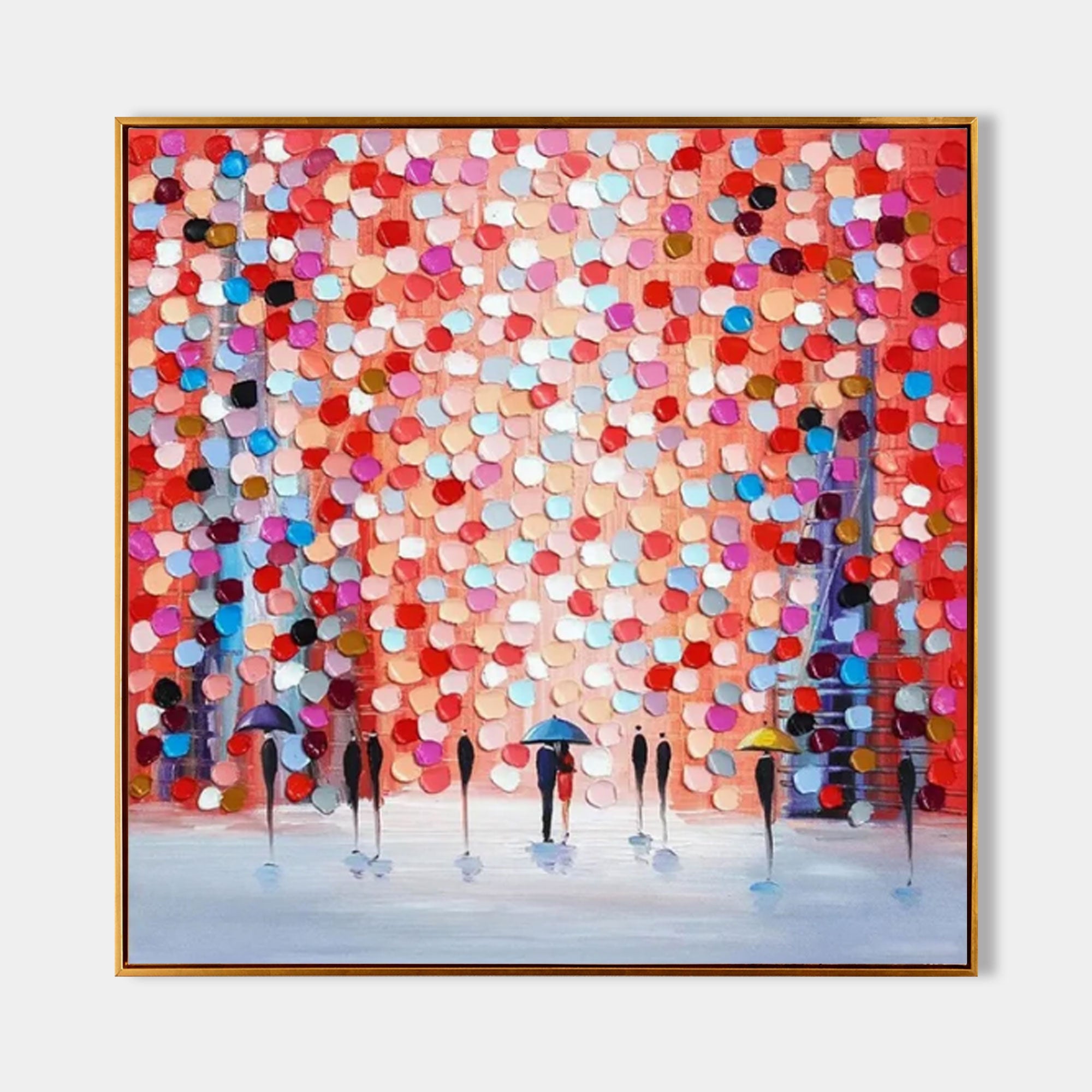 Rain of Colors - Abstract Figurative Painting