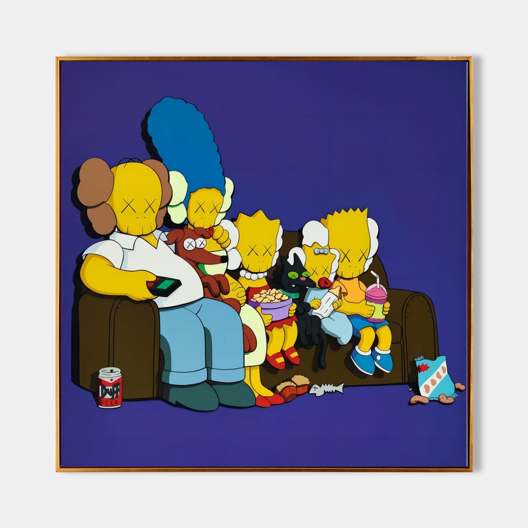 Pop Culture Couch Scene: Abstract Family Wall Art