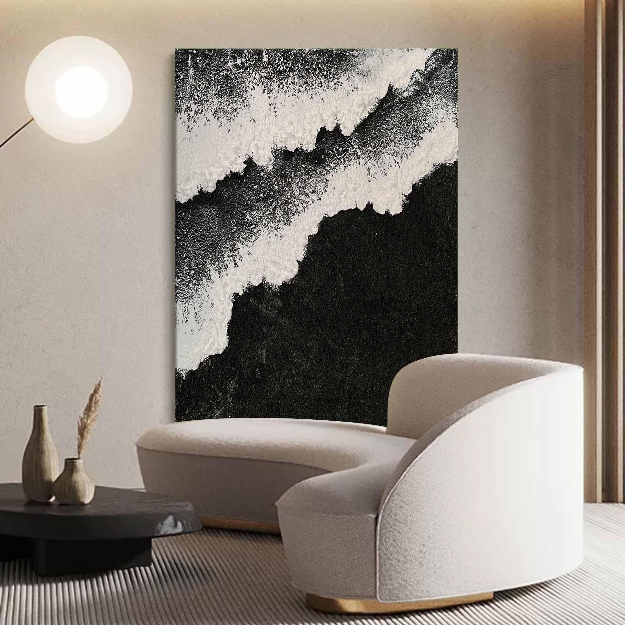 Monochrome Tidal Elegance - artextured