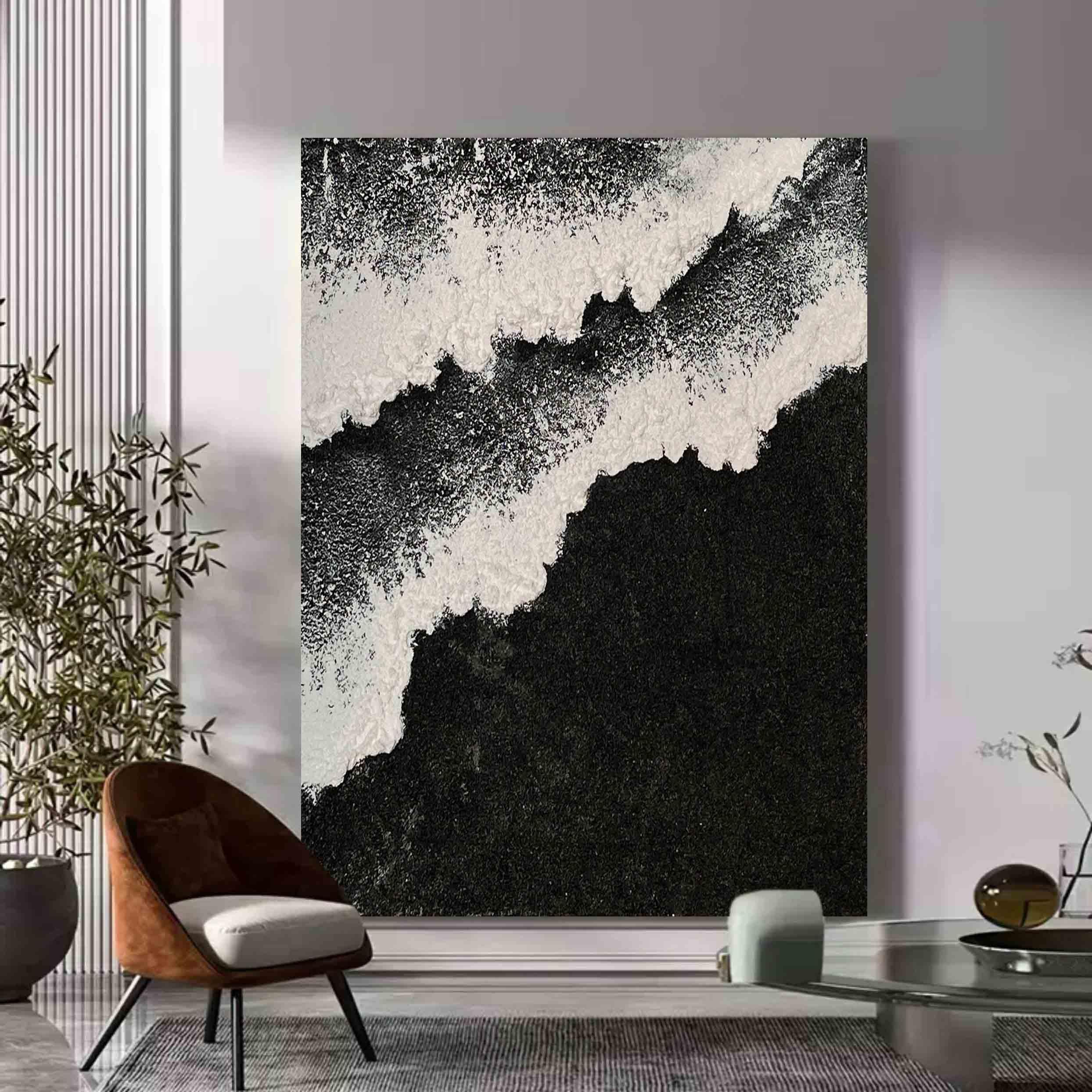 Monochrome Tidal Elegance - artextured