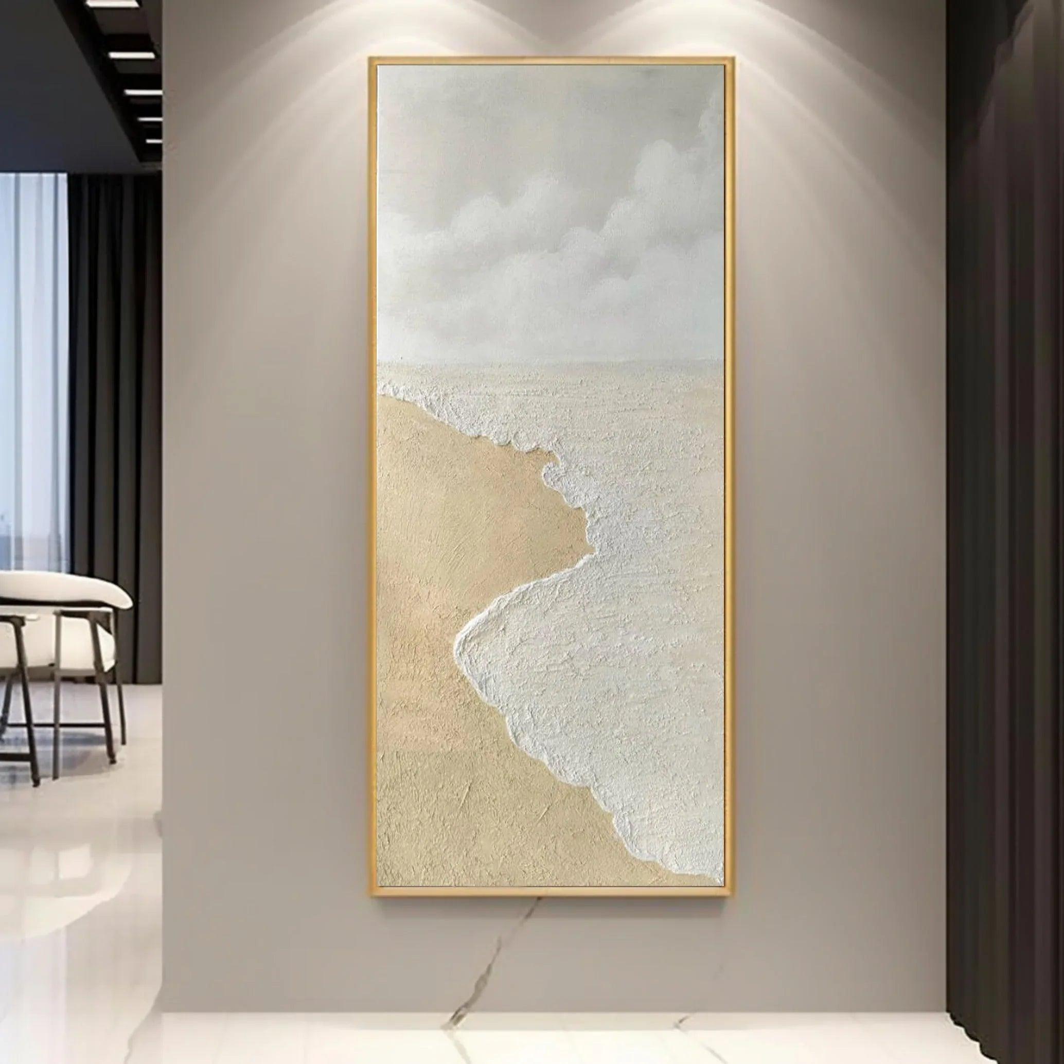 Tranquil Shoreline-Modern Minimalist Seaside Serenity Texture Wall Art - artextured