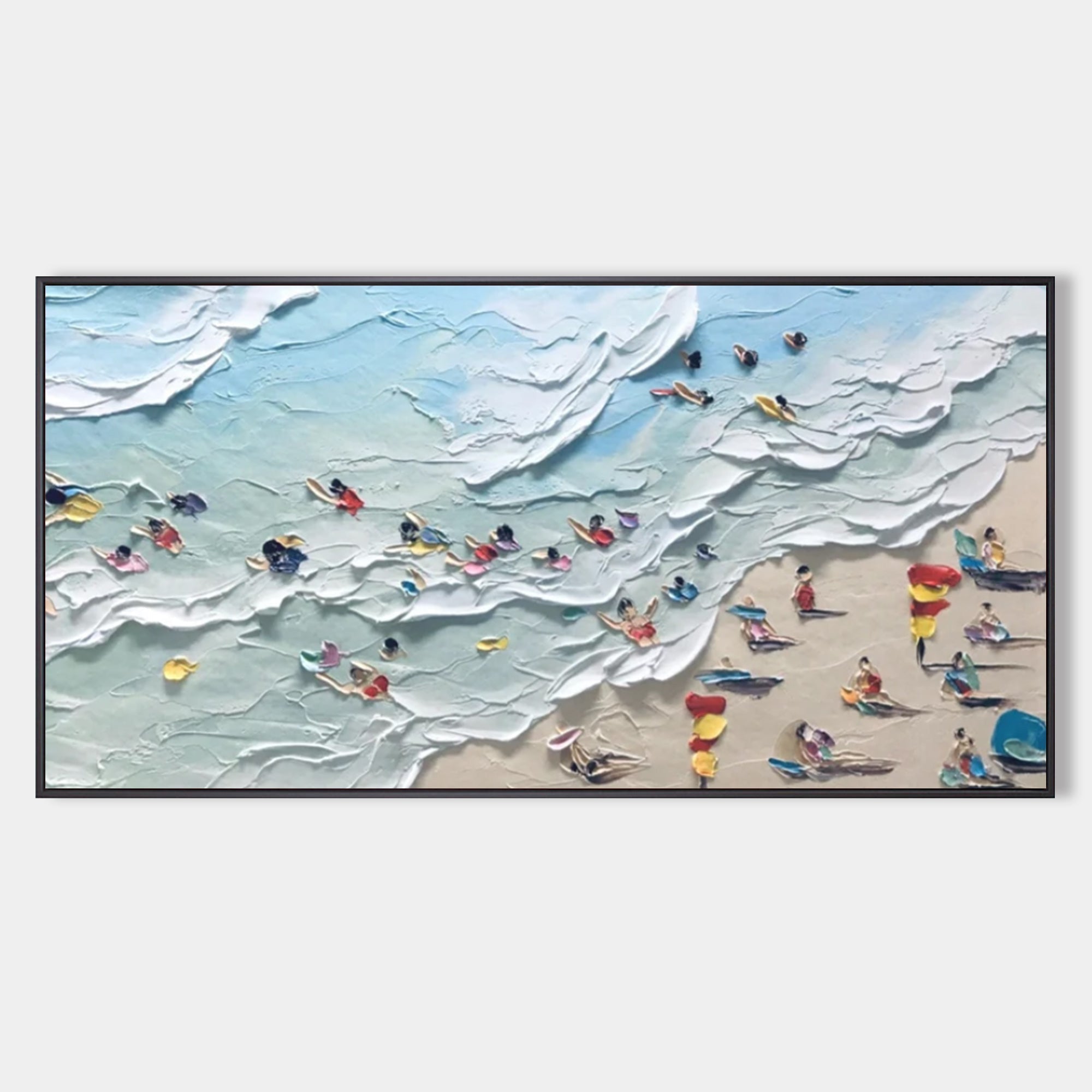 Shoreline Bliss: Textured Beach Day Art