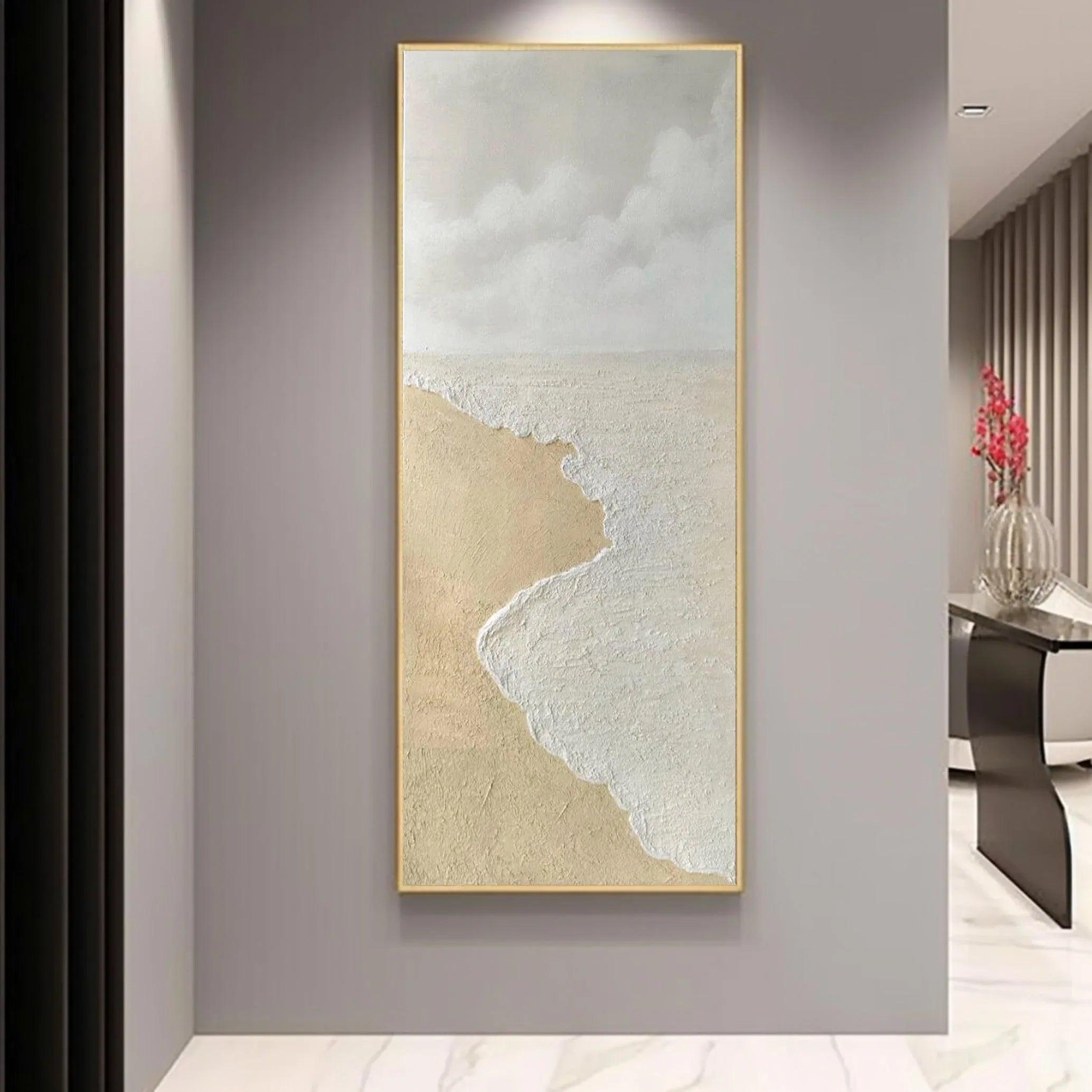 Tranquil Shoreline-Modern Minimalist Seaside Serenity Texture Wall Art - artextured