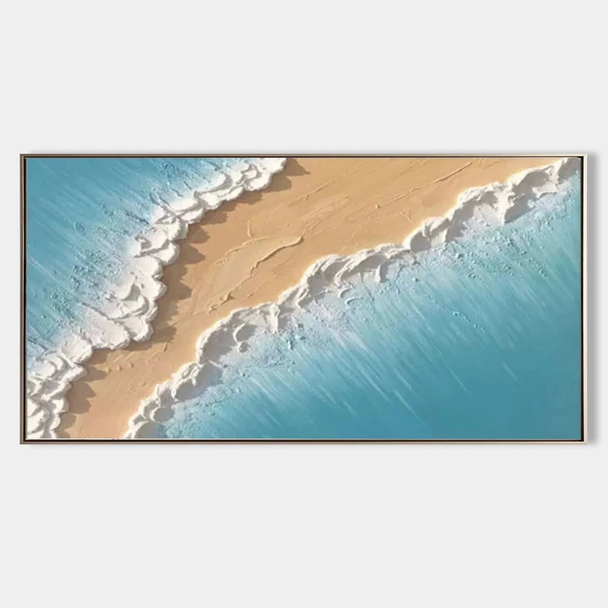 Coastal Harmony Canvas-Modern Minimalist Tidal Beach Abstract Texture Wall Art - artextured
