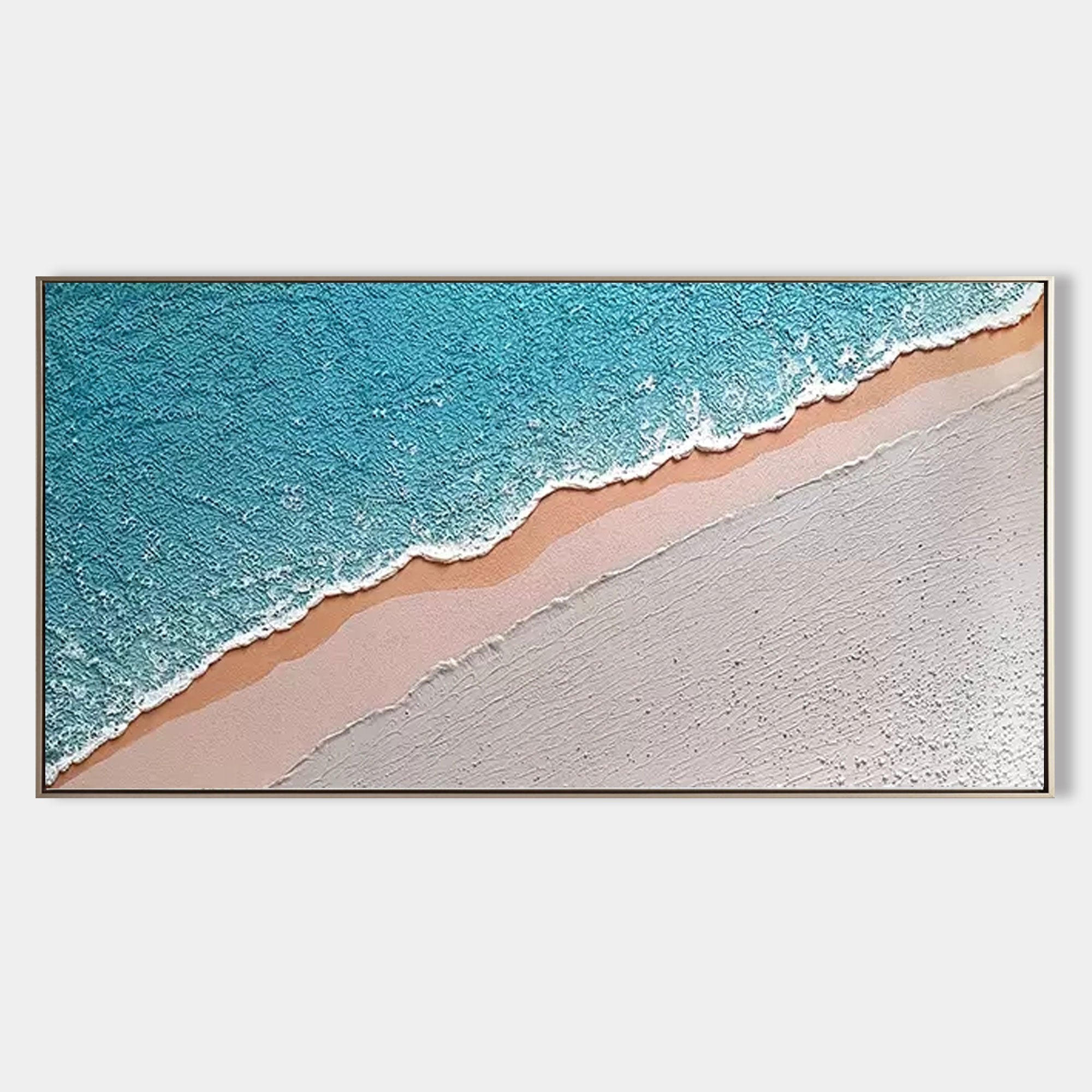 Blue Pink Shore Echo-Modern Interior Decoration Three-Dimensional Texture Seaside Wall Art