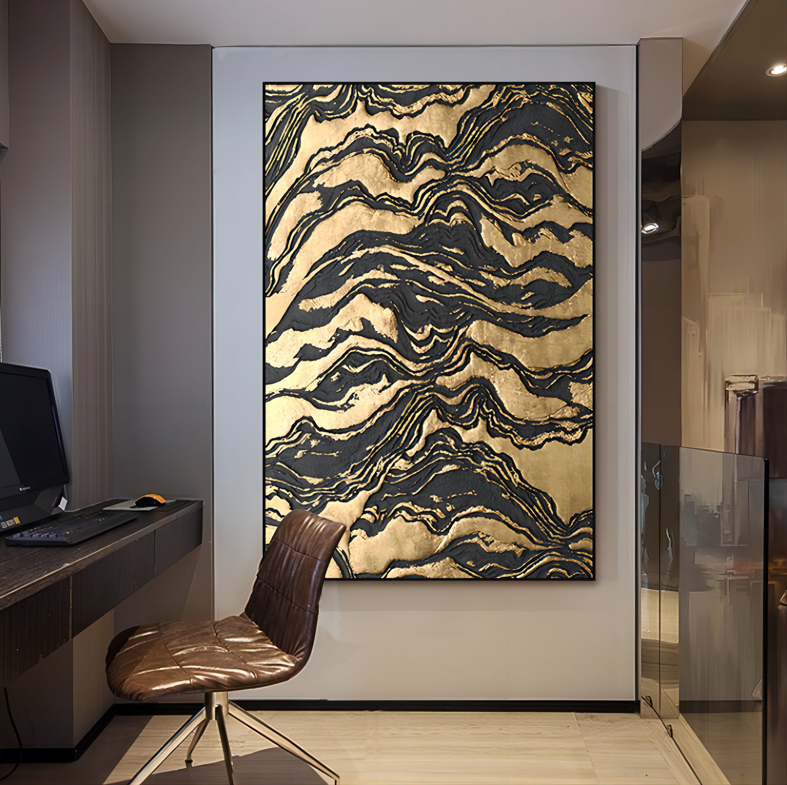 Golden Erosion: Luxe Abstract