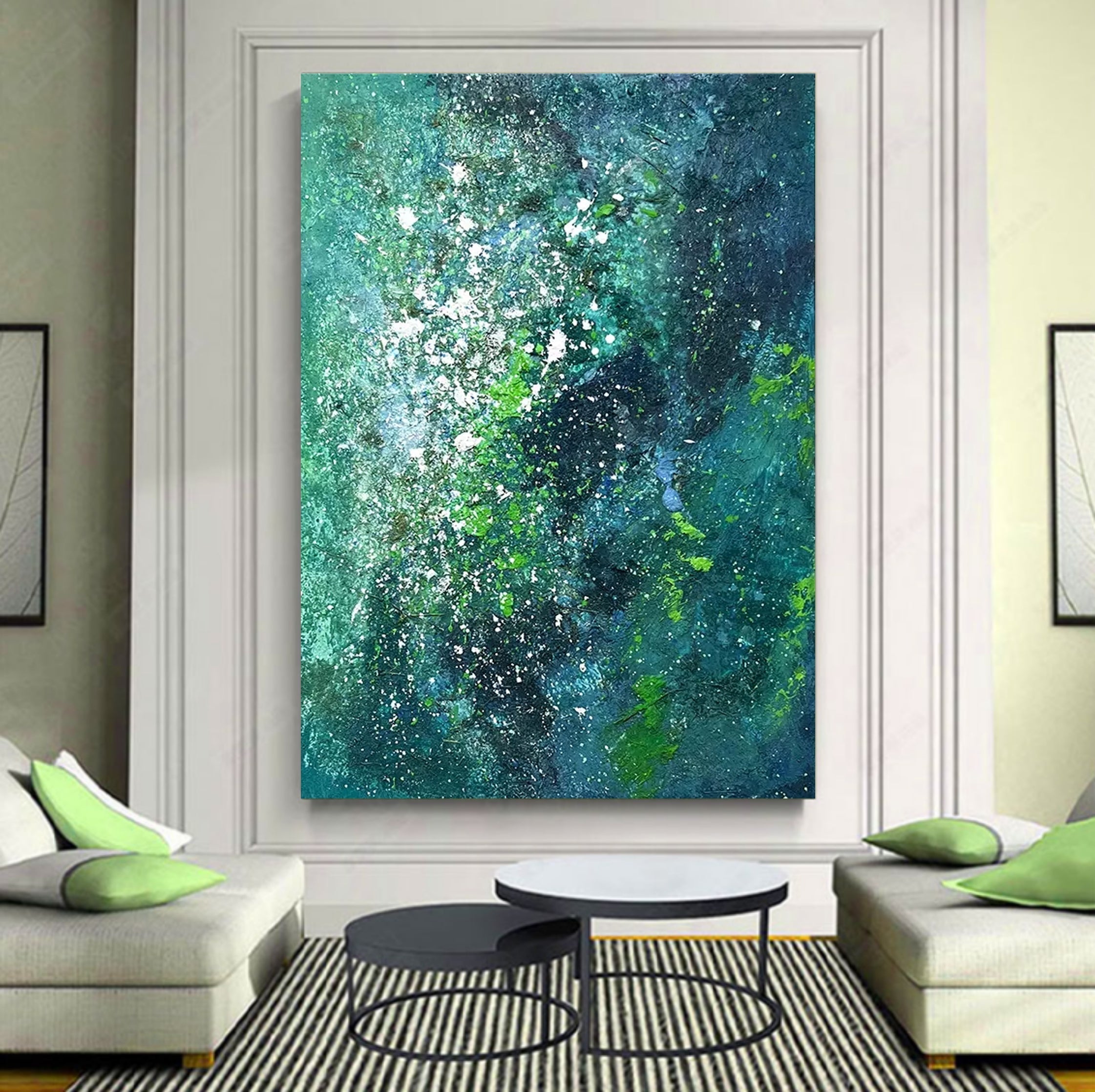Emerald Cosmos: Abstract Art