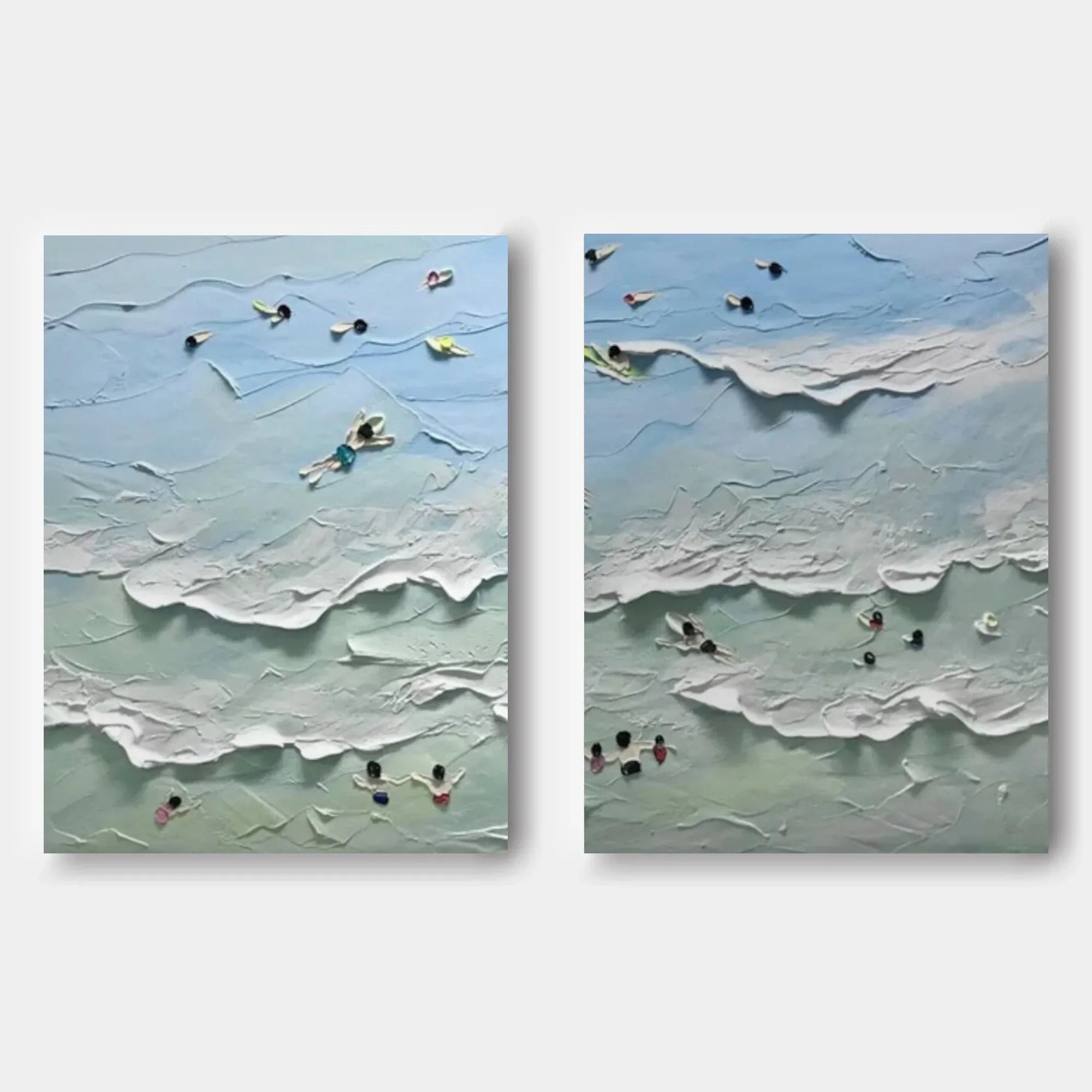 Ocean Serenity Diptych Art Set Of 2-Abstract Seaside Carnival Wall Art - artextured