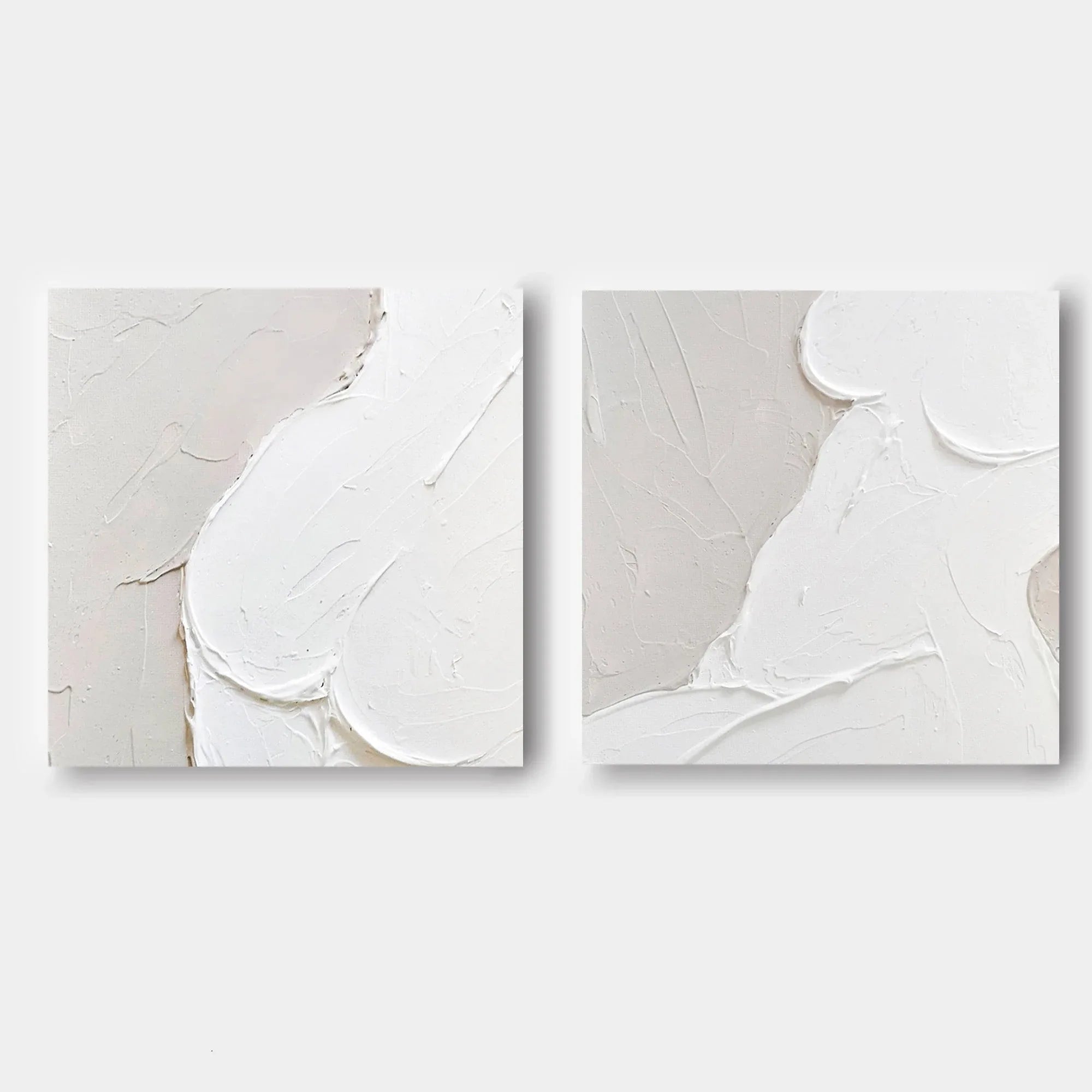 Abstract Whispers Diptych Set Of 2-Modern Minimalist Three-Dimensional Abstract Wall Art - artextured