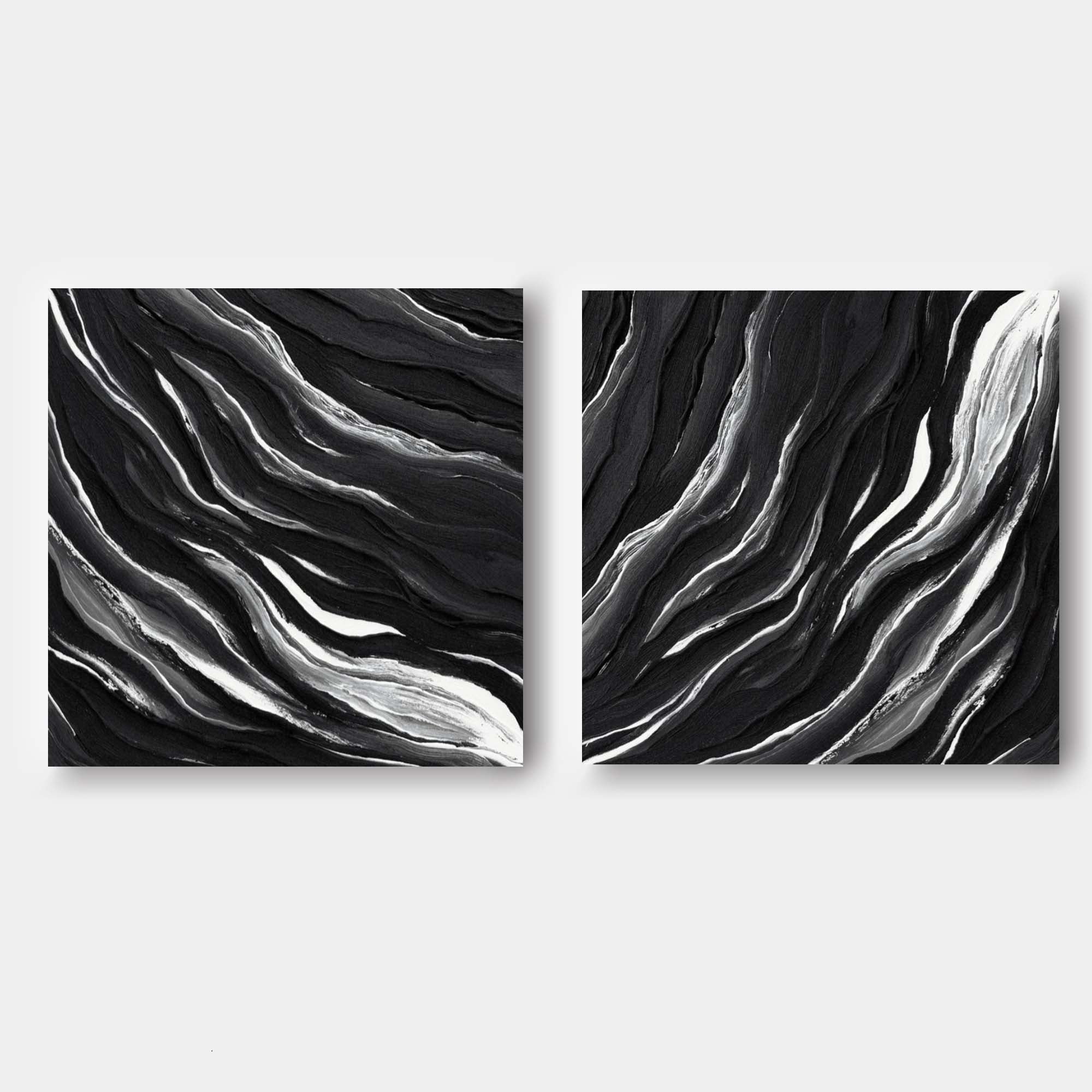 Monochrome Tides Diptych Set Of 2