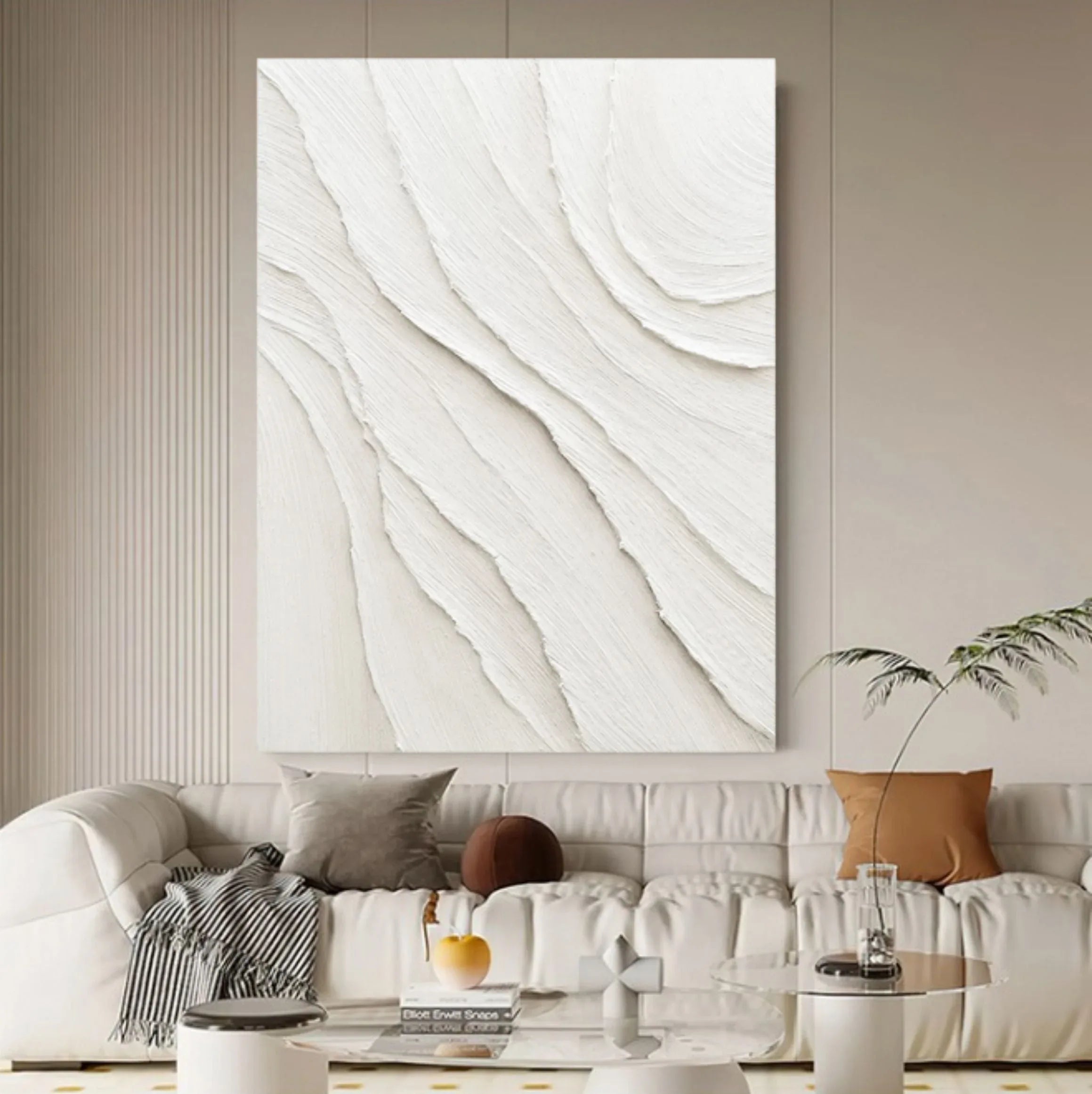 Textured Canvas Art of Desert Sand Dunes-Minimalist Wall Art With Three-Dimensional Curves - artextured