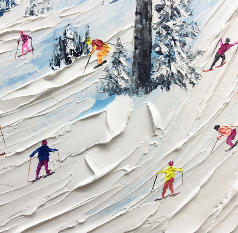 Alpine Adventure: Textured Ski Scene
