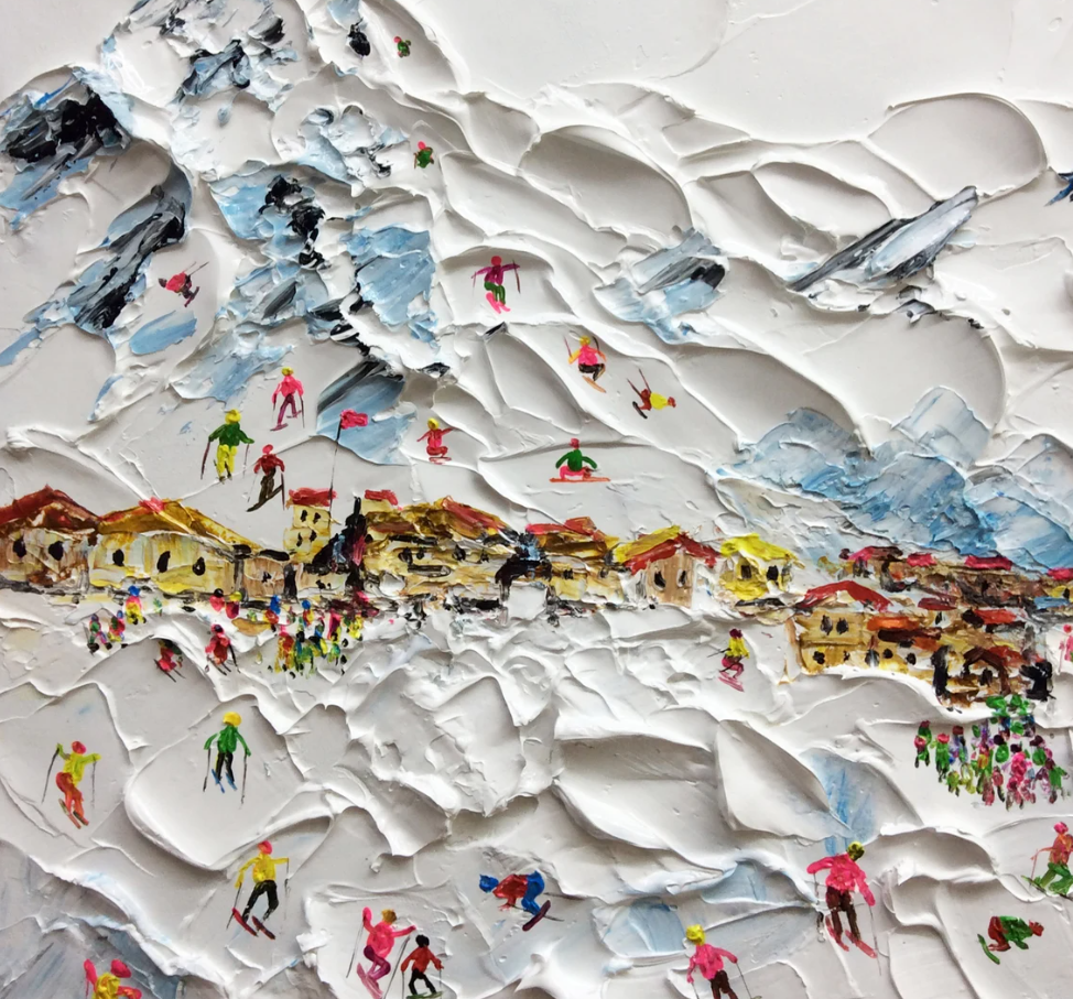 Alpine Village: Textured Ski Resort Scene