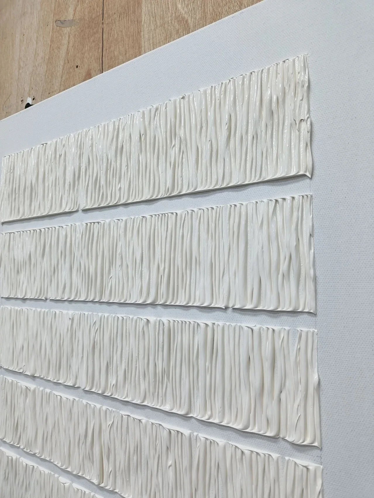 Linear Harmony Diptych Art Set Of 2-Pure White Minimalist Striped Abstract Wall Art - artextured