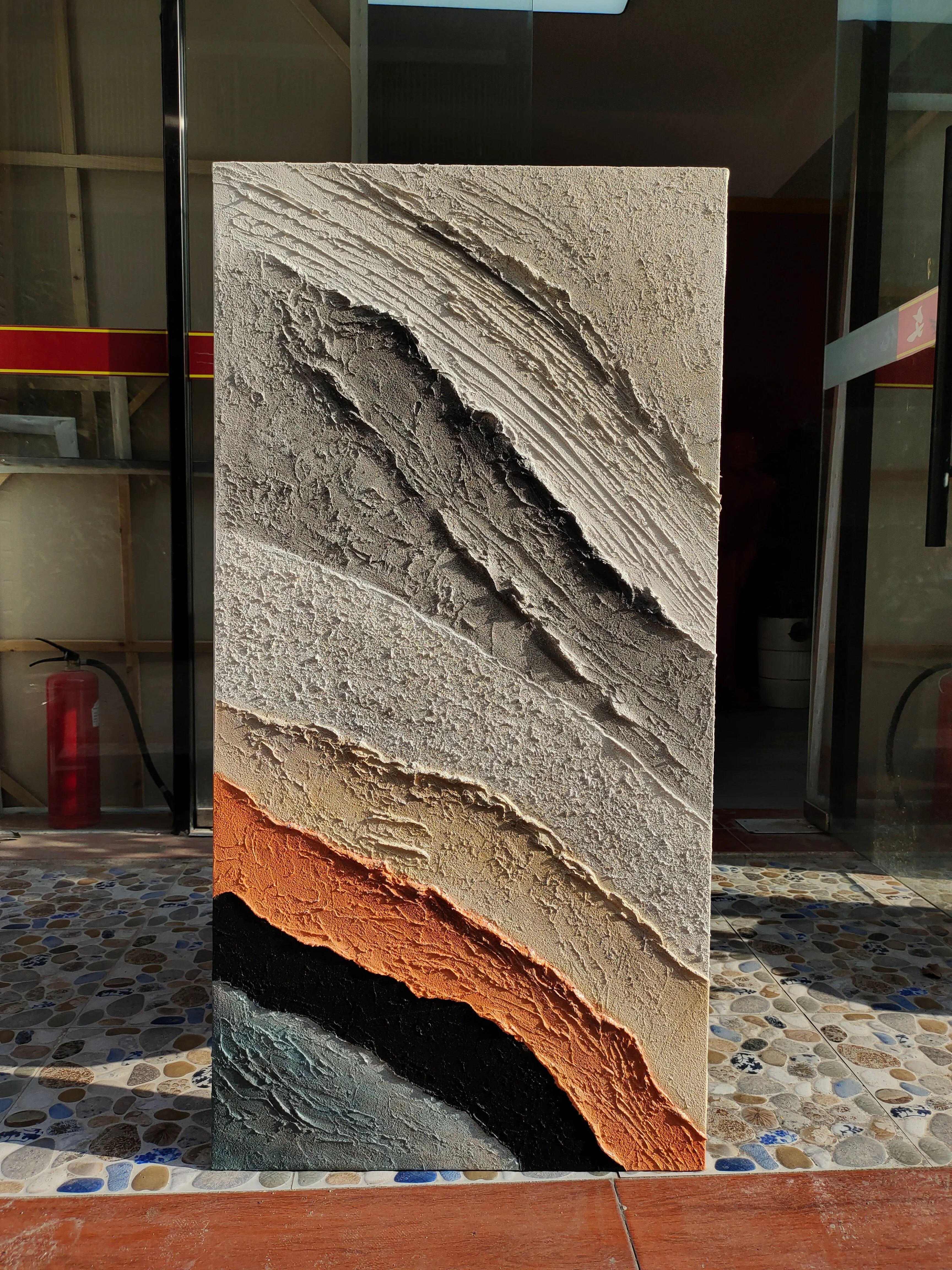 Layered Earth Textured Art-Modern Minimalist Layered Texture Abstract Wall Art - artextured