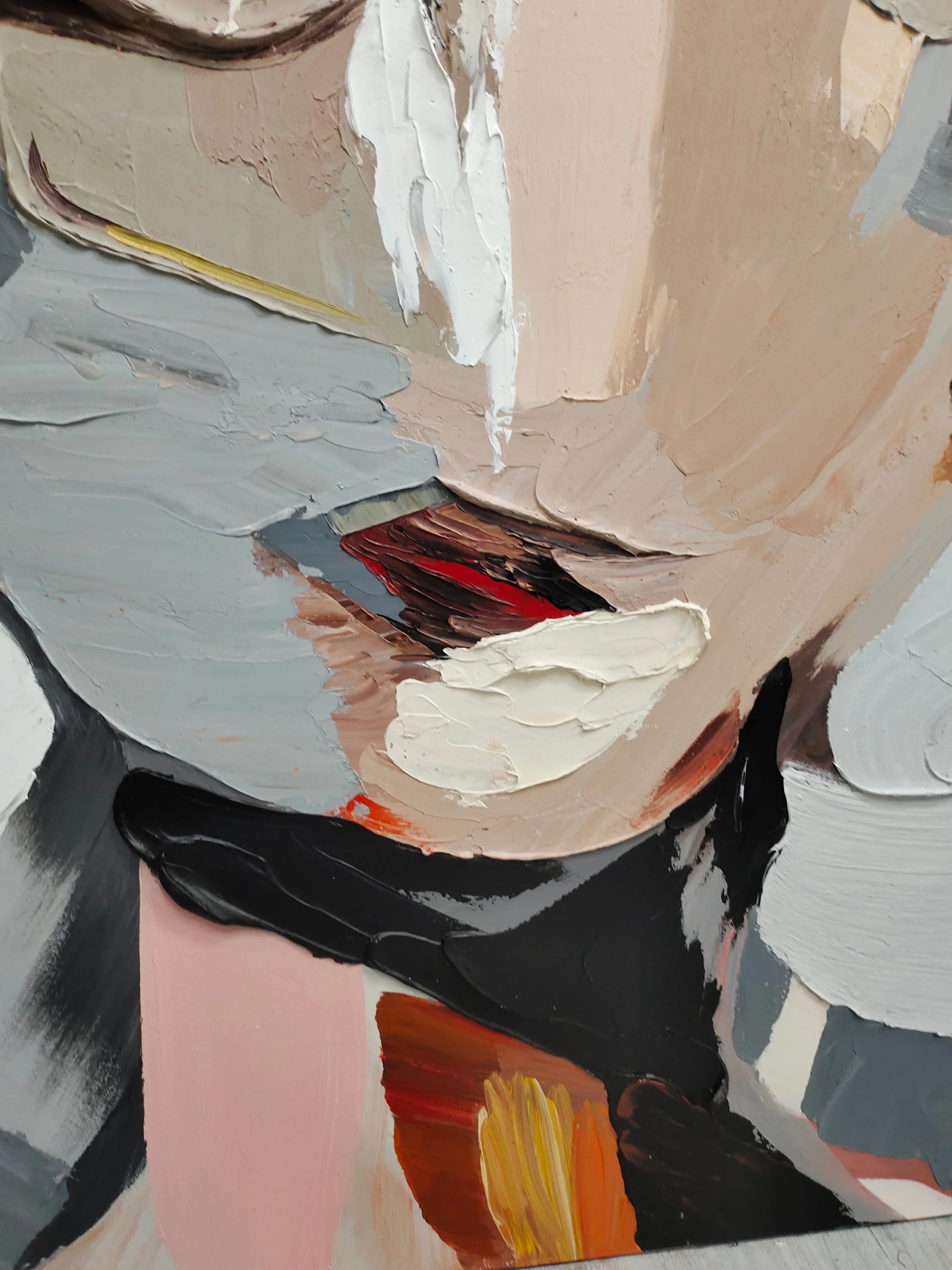 Abstract Portrait-Vertical Three-Dimensional Abstract Portrait Texture Wall Art - artextured