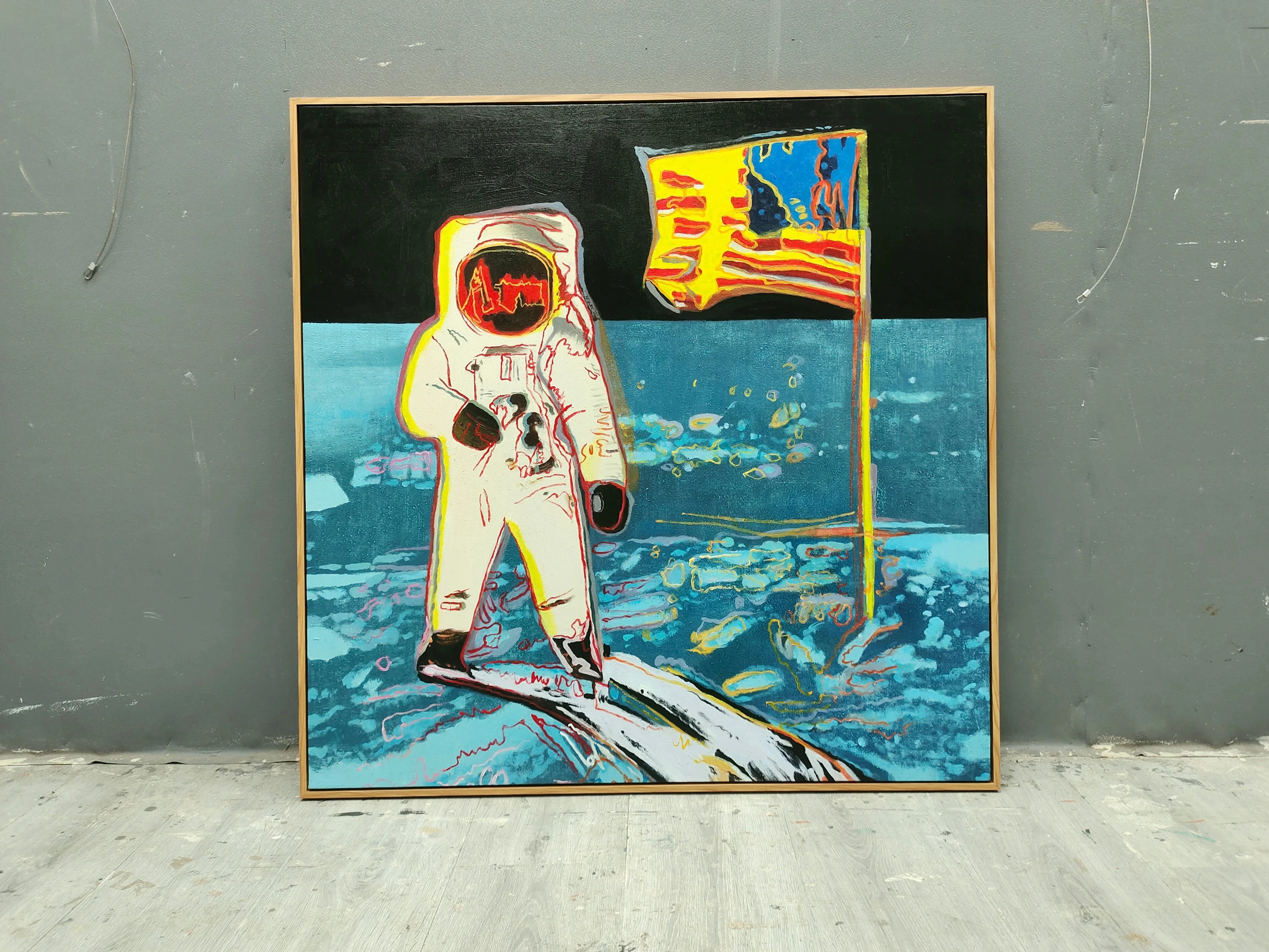 Cosmic Pioneer-High Contrast Astronaut Abstract Wall Art - artextured
