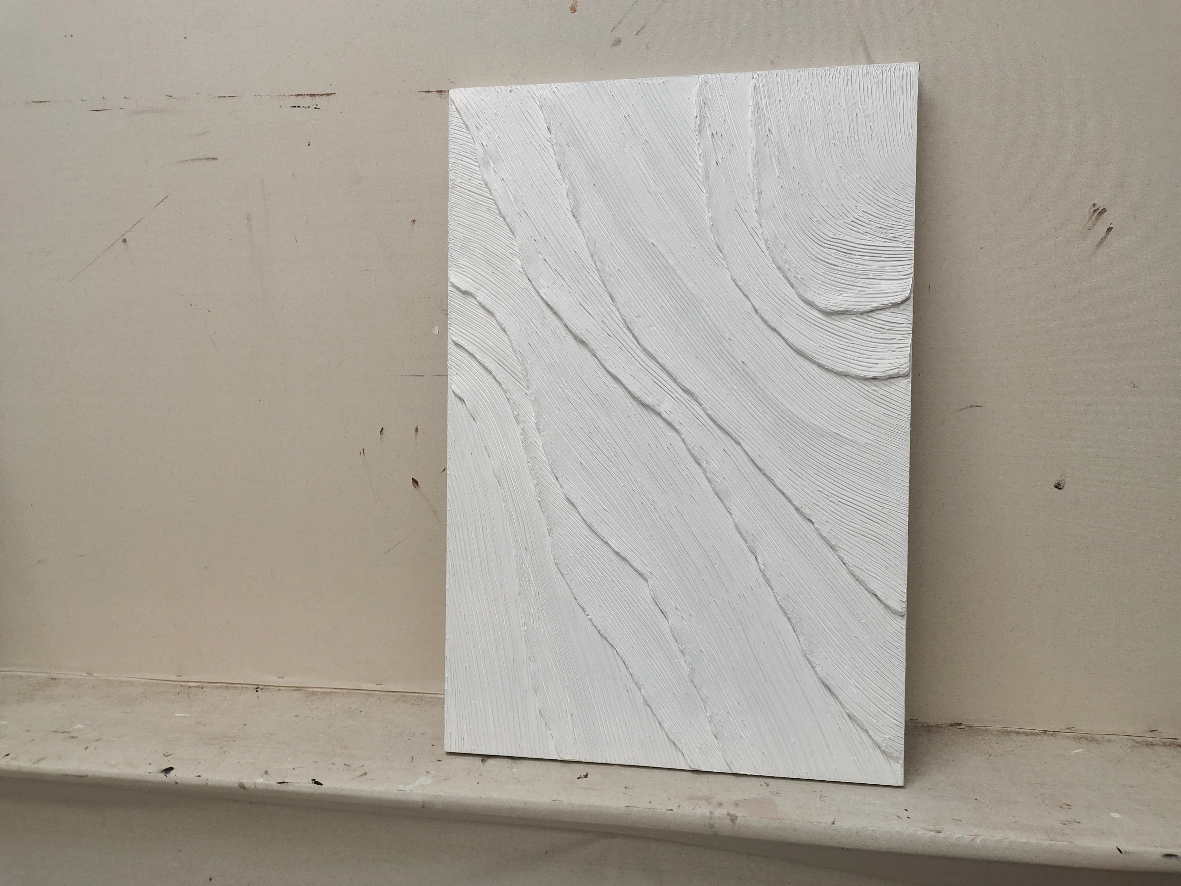 Textured Canvas Art of Desert Sand Dunes-Minimalist Wall Art With Three-Dimensional Curves - artextured