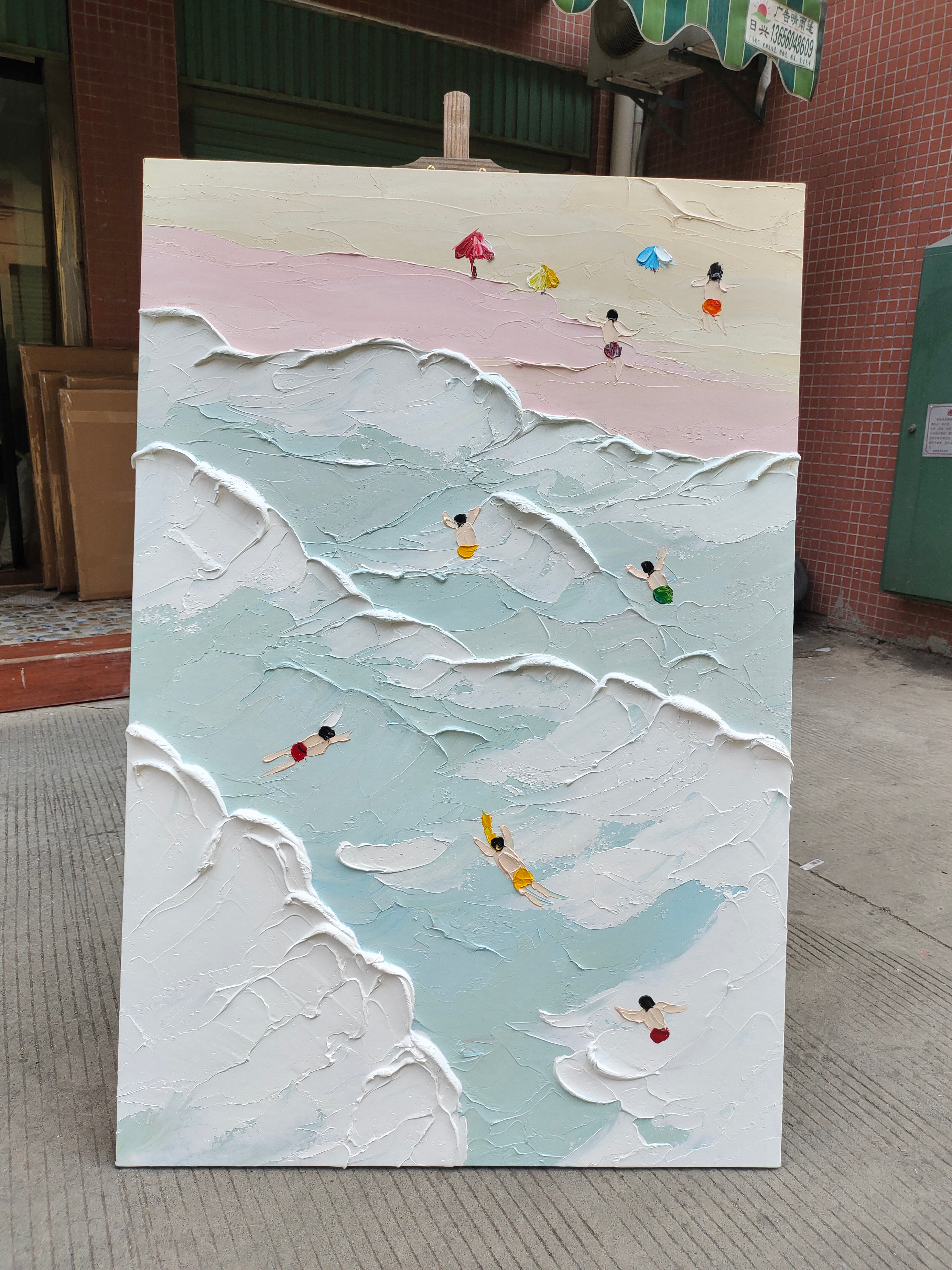 Coastal Bliss: Textured Beach Artwork