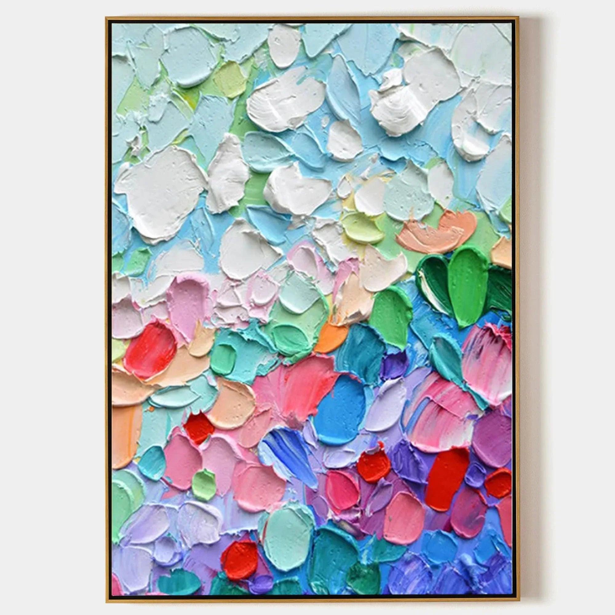 Vibrant Color Symphony-Hand drawn Multi color Texture Stereoscopic Wall Art - artextured
