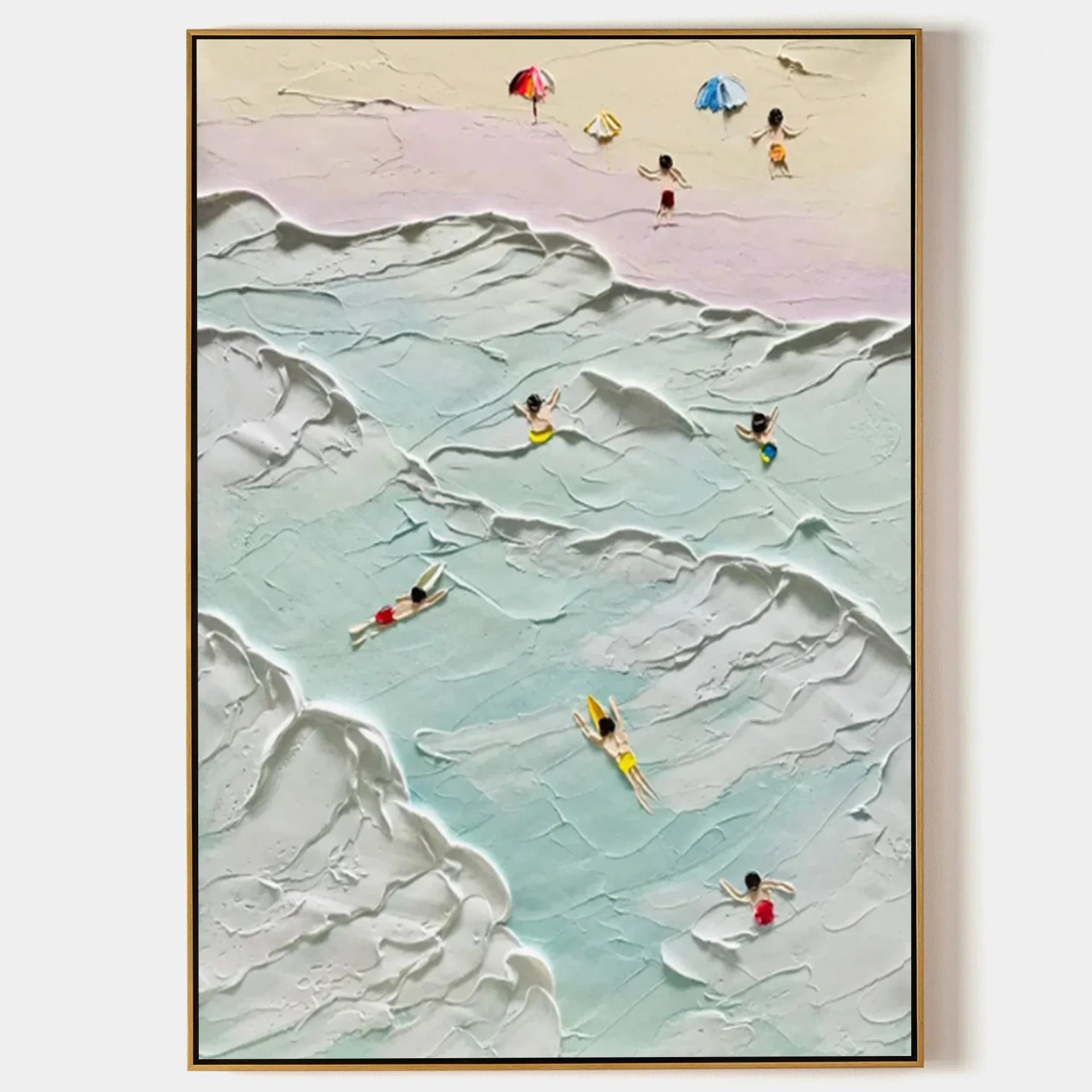 Coastal Bliss-Vertical Thick Coating Three-Dimensional Color Texture Abstract Wall Art - artextured