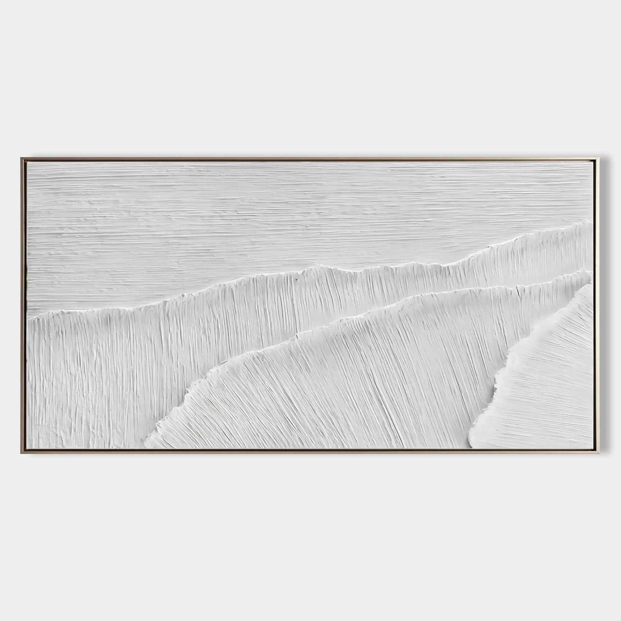 Ivory Serenity Horizons-Modern Minimalist Pure White Texture Abstract Wall Art - artextured