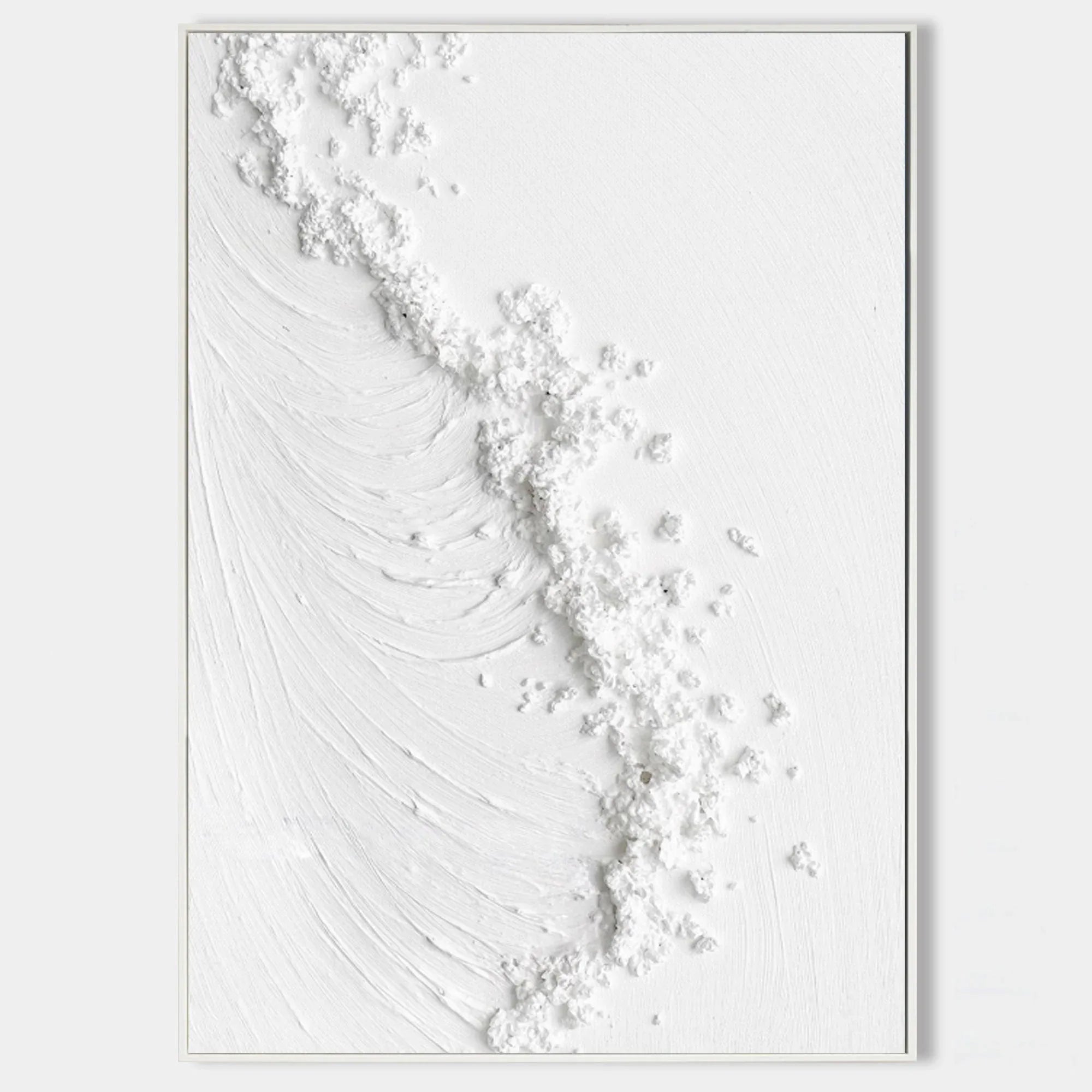 Frosted Harmony Drift-Modern Minimalist Flowing Wave Texture Wall Art - artextured