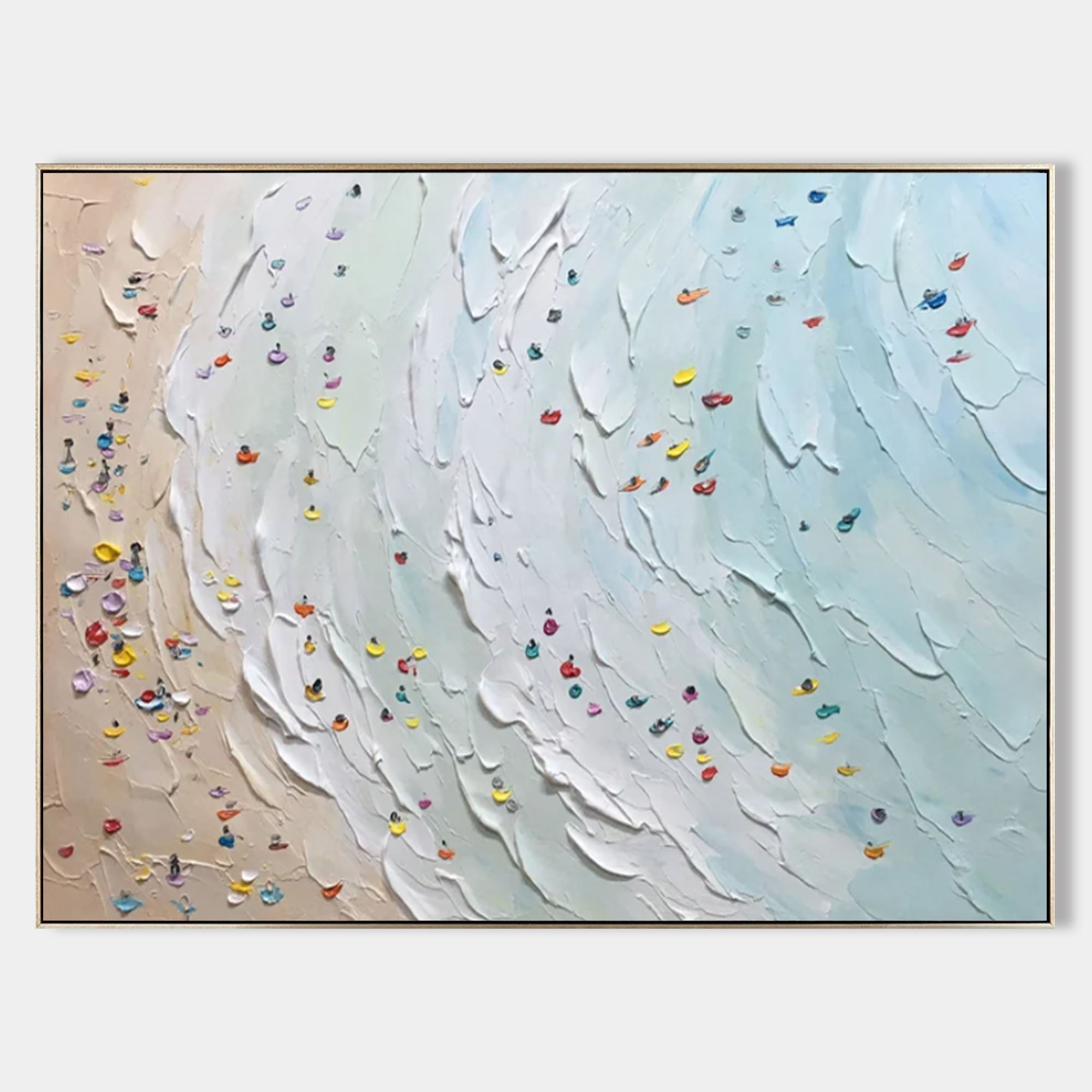 Coastal Vibrance: Textured Beach View Art