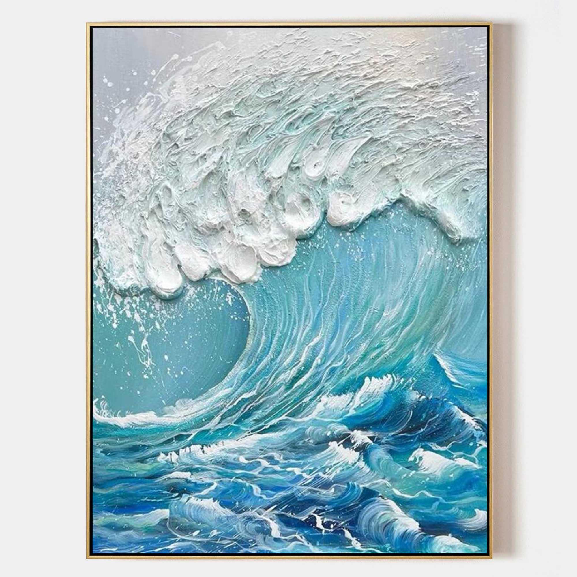 Ocean Symphony-Vertical Three-Dimensional Wave Textured Wall Art in Interior Design - artextured